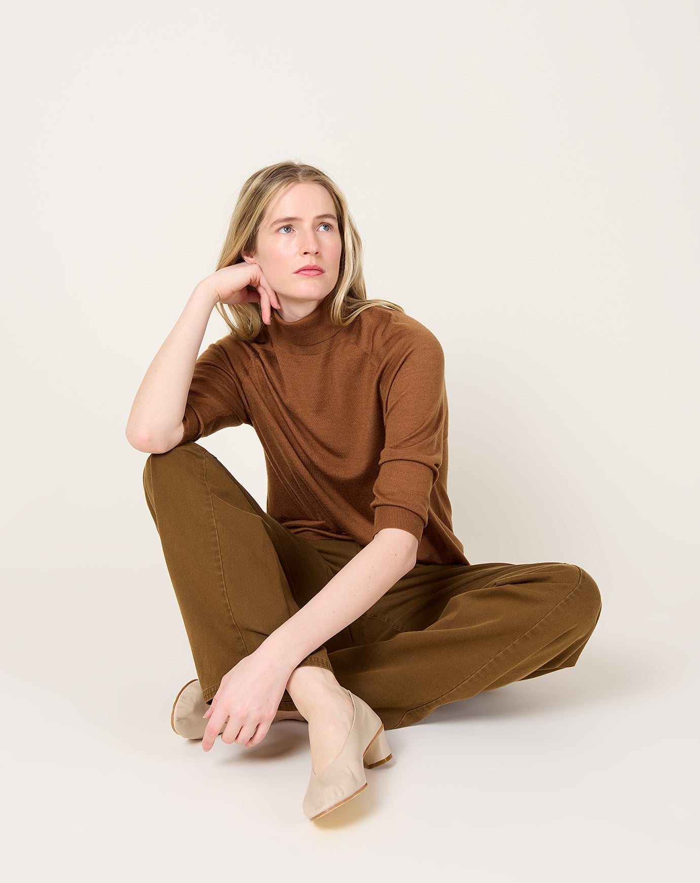 6397 Twisted Seam Pant in Caramel