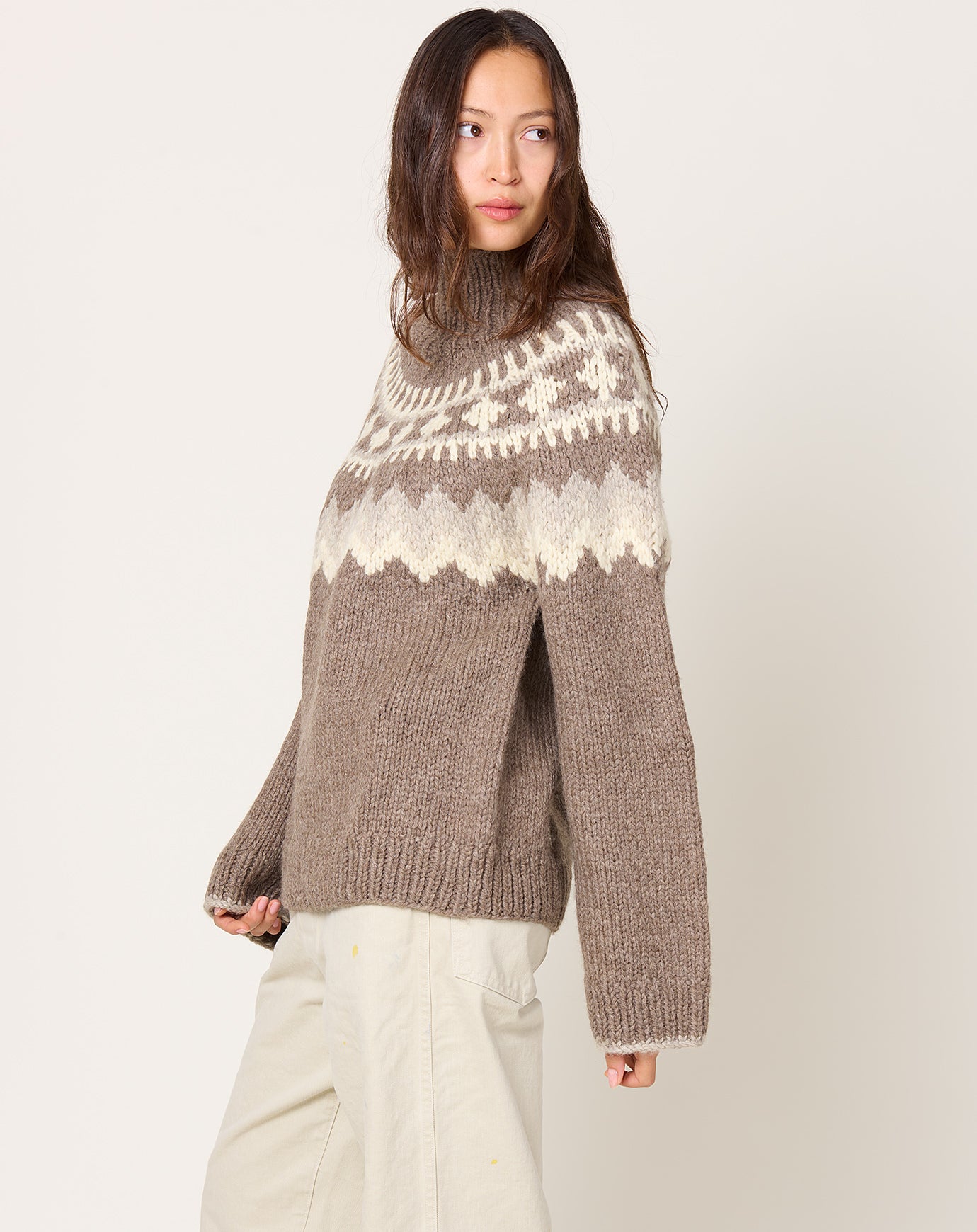 6397 Sedona Hand Knit in Mink Fairisle