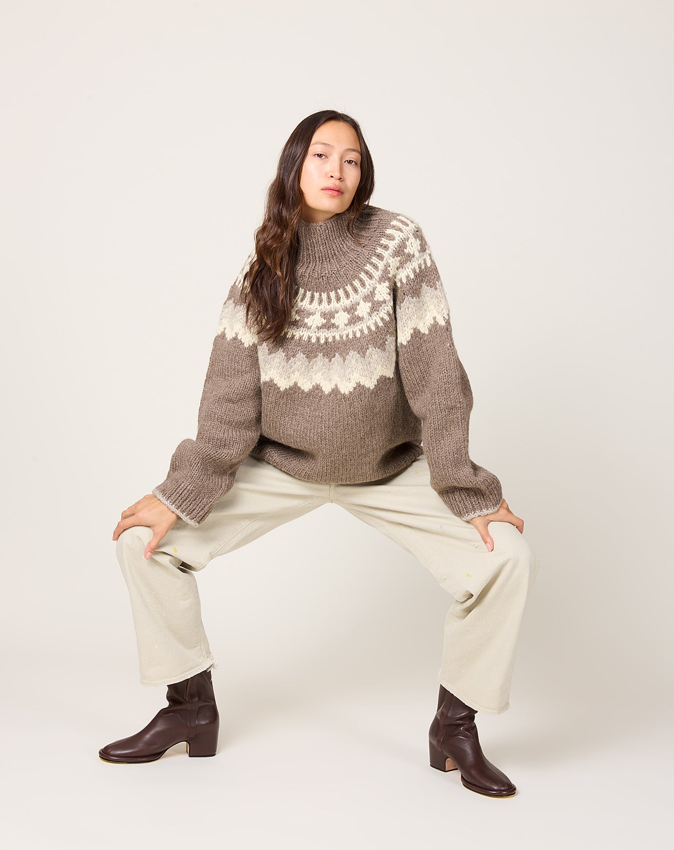 6397 Sedona Hand Knit in Mink Fairisle