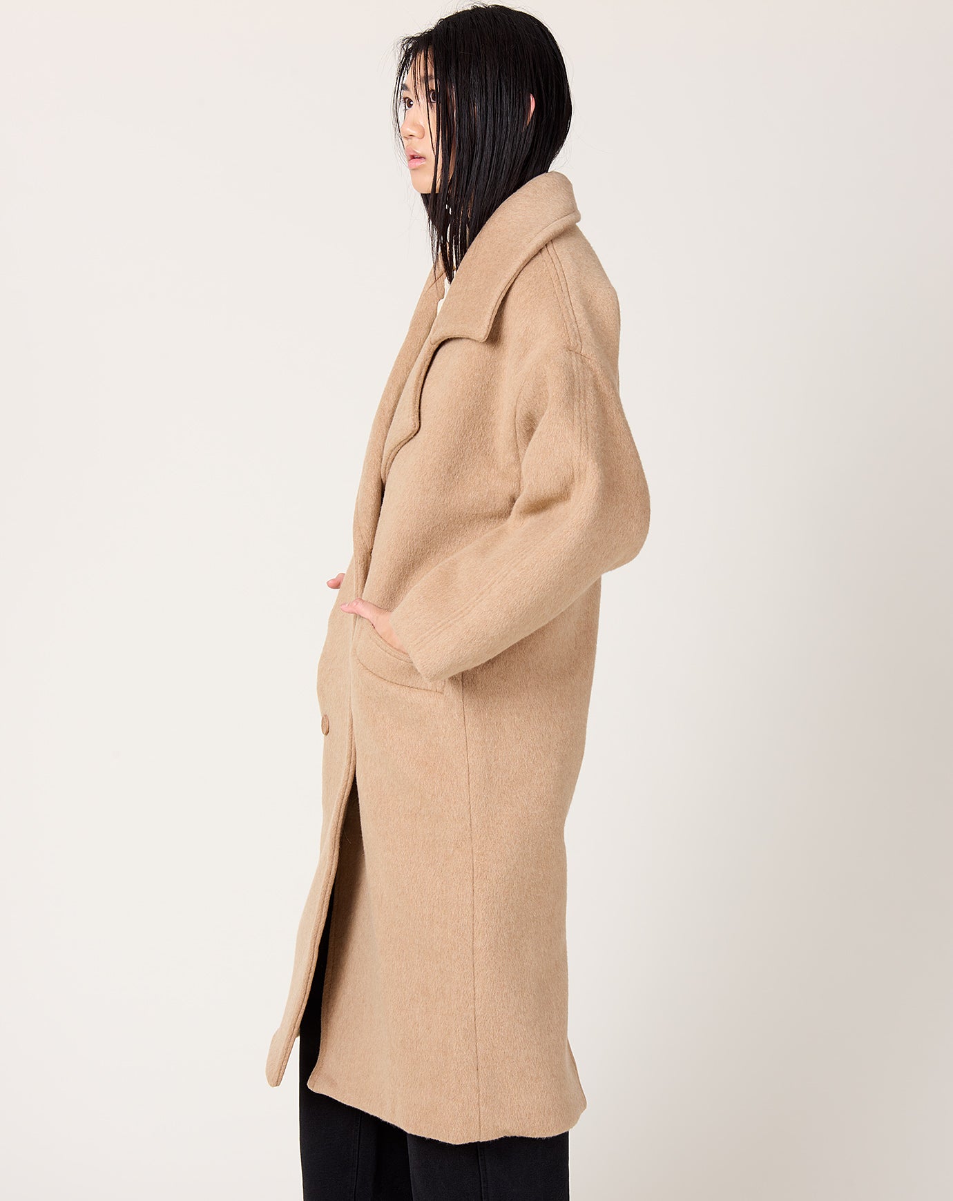 7115 by Szeki Oversized Wool Coat in Wheat
