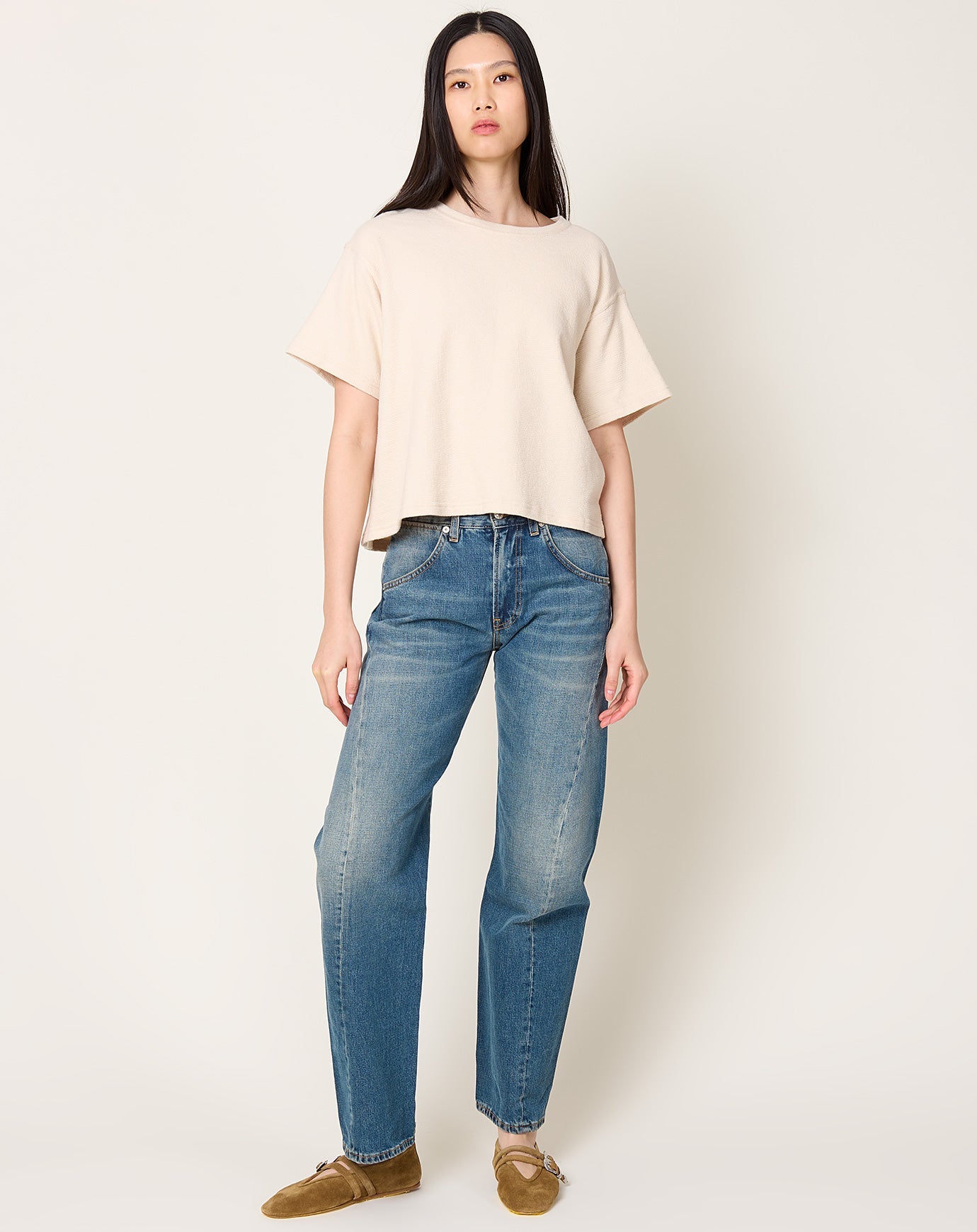 7115 by Szeki Cropped Tee in Oatmeal