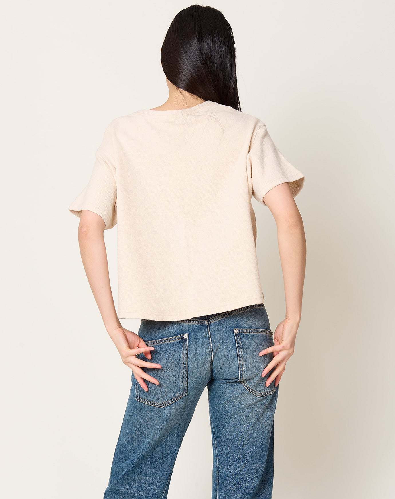 7115 by Szeki Cropped Tee in Oatmeal