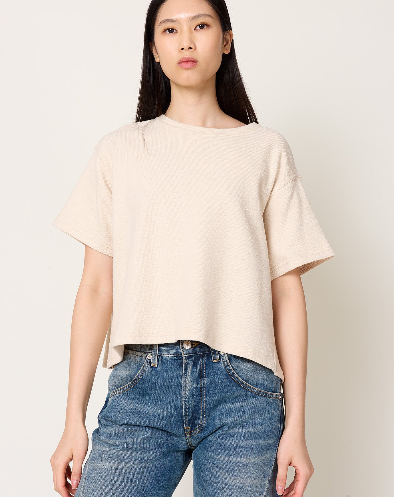 7115 by Szeki Cropped Tee in Oatmeal