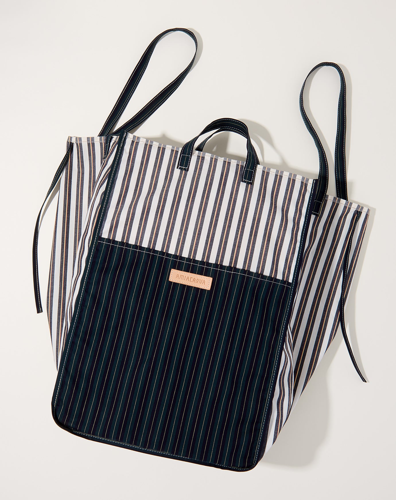 Amiacalva Easy Bag L in Navy Stripe