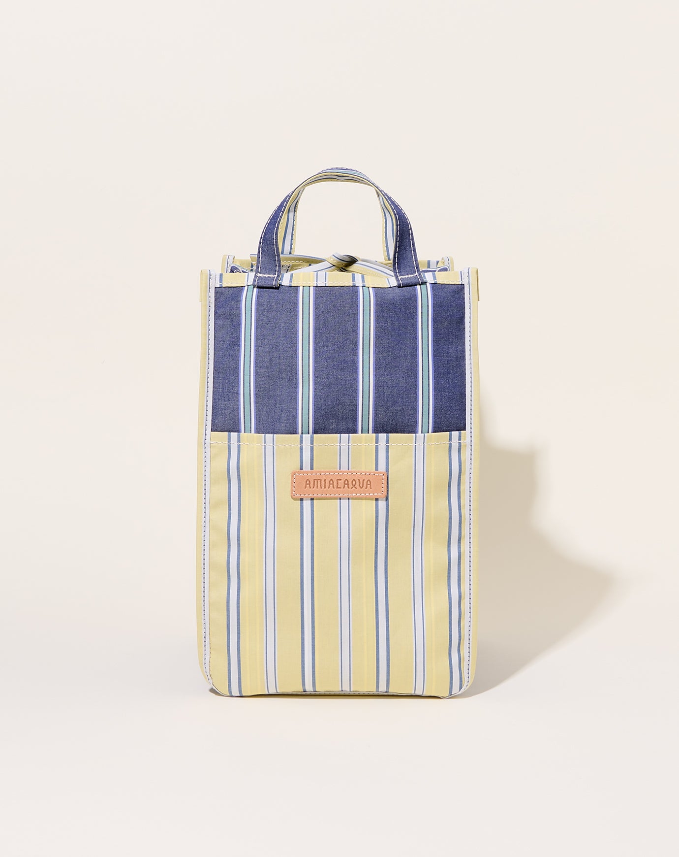 Amiacalva Easy Bag M in Yellow & Navy Stripe