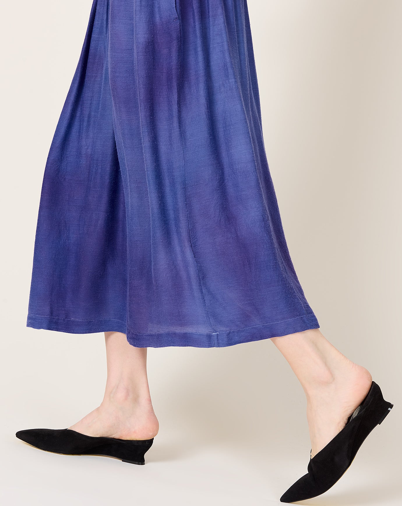 Anntian Silk Skirt in Cloudy Garment Dyed Blue