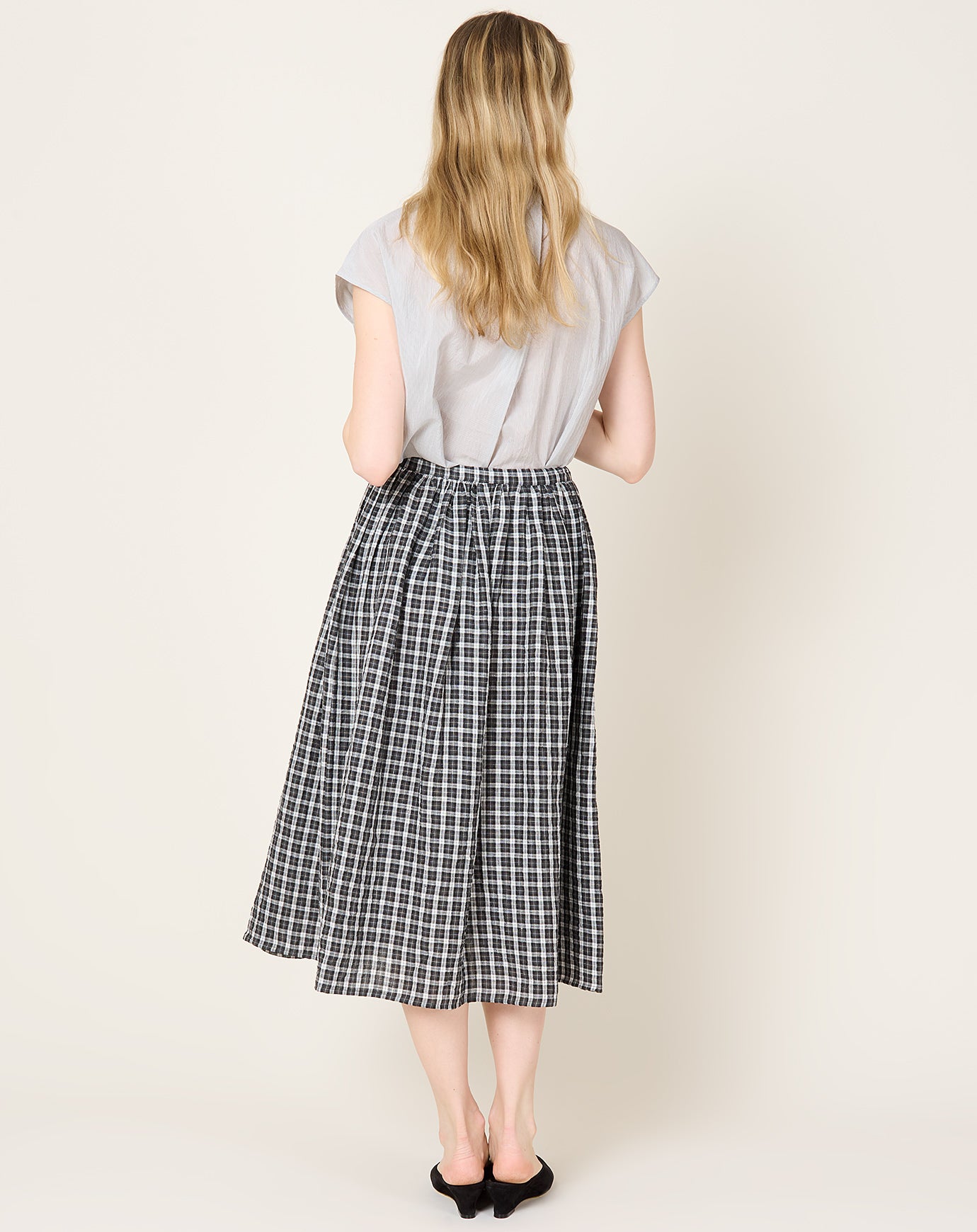 apuntob Tartan Linen Skirt