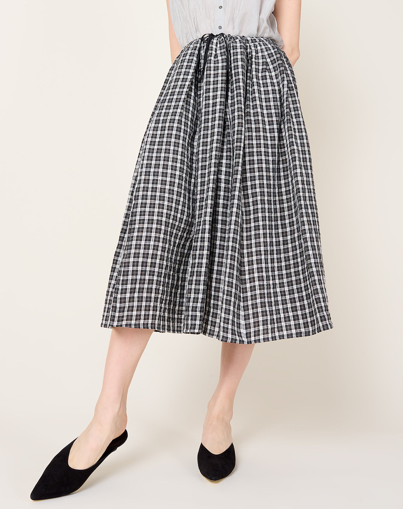 apuntob Tartan Linen Skirt