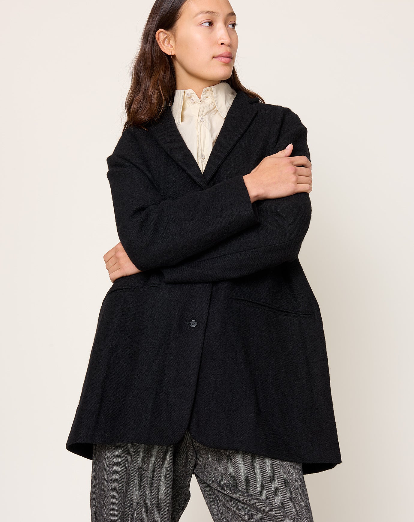 apuntob Hemp Wool Jacket in Black