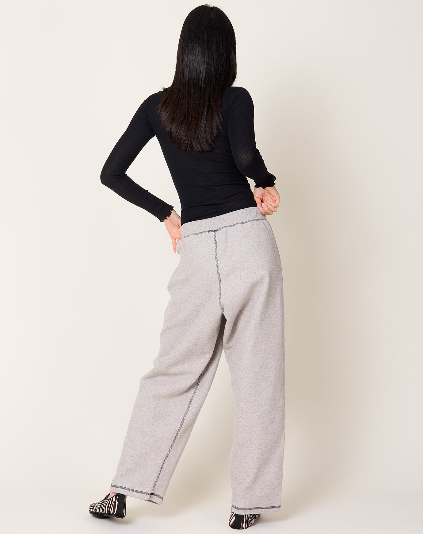 Baserange Fold Sweatpants in Grey Melange