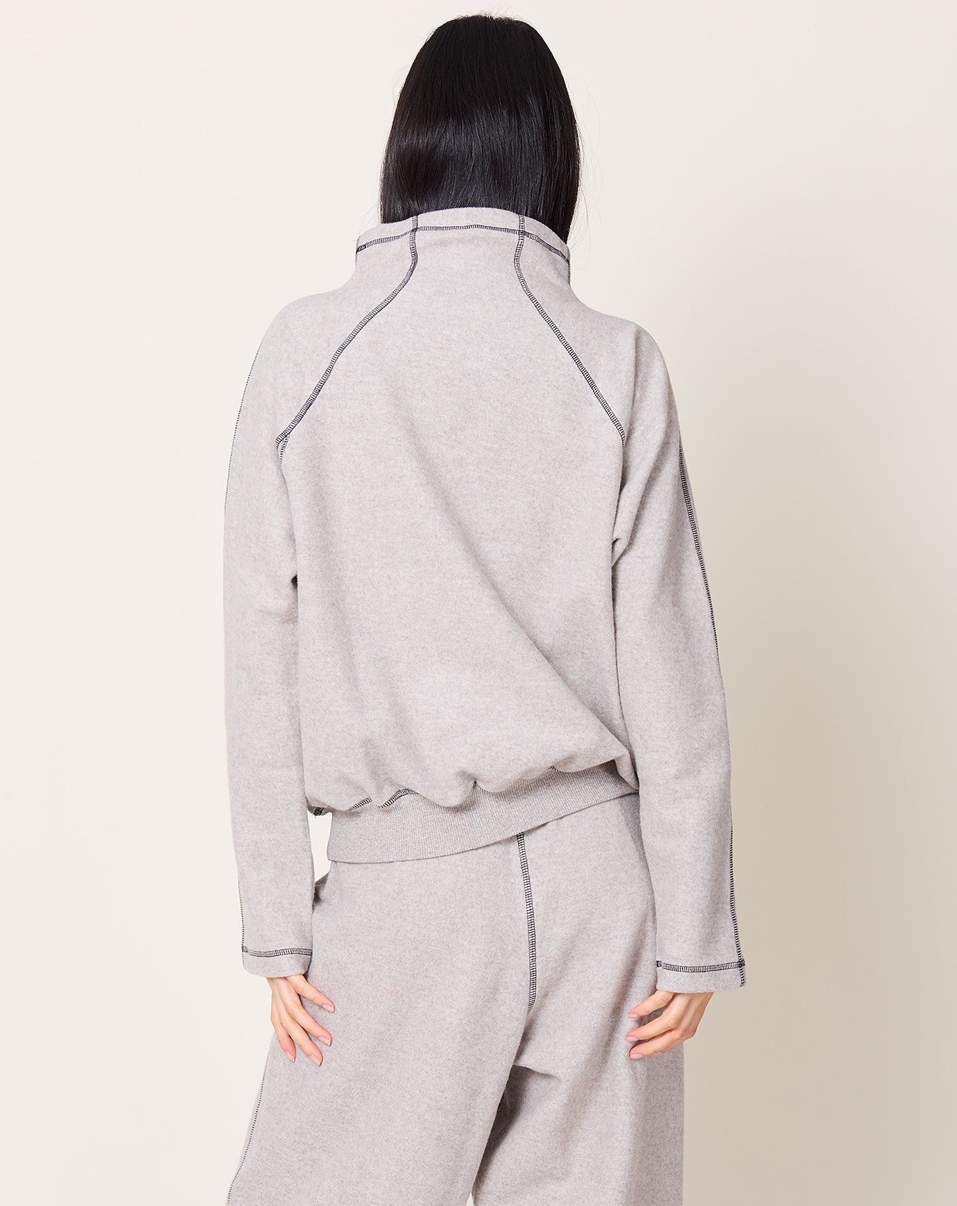 Baserange Fold Turtleneck in Grey Melange