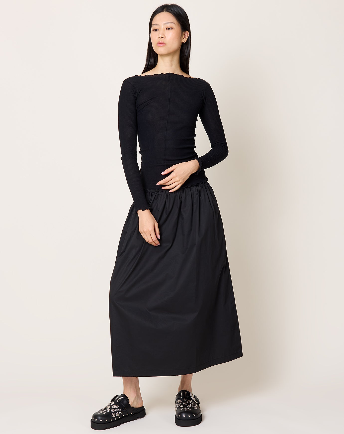 Baserange Pama Long Sleeve Tee in Black