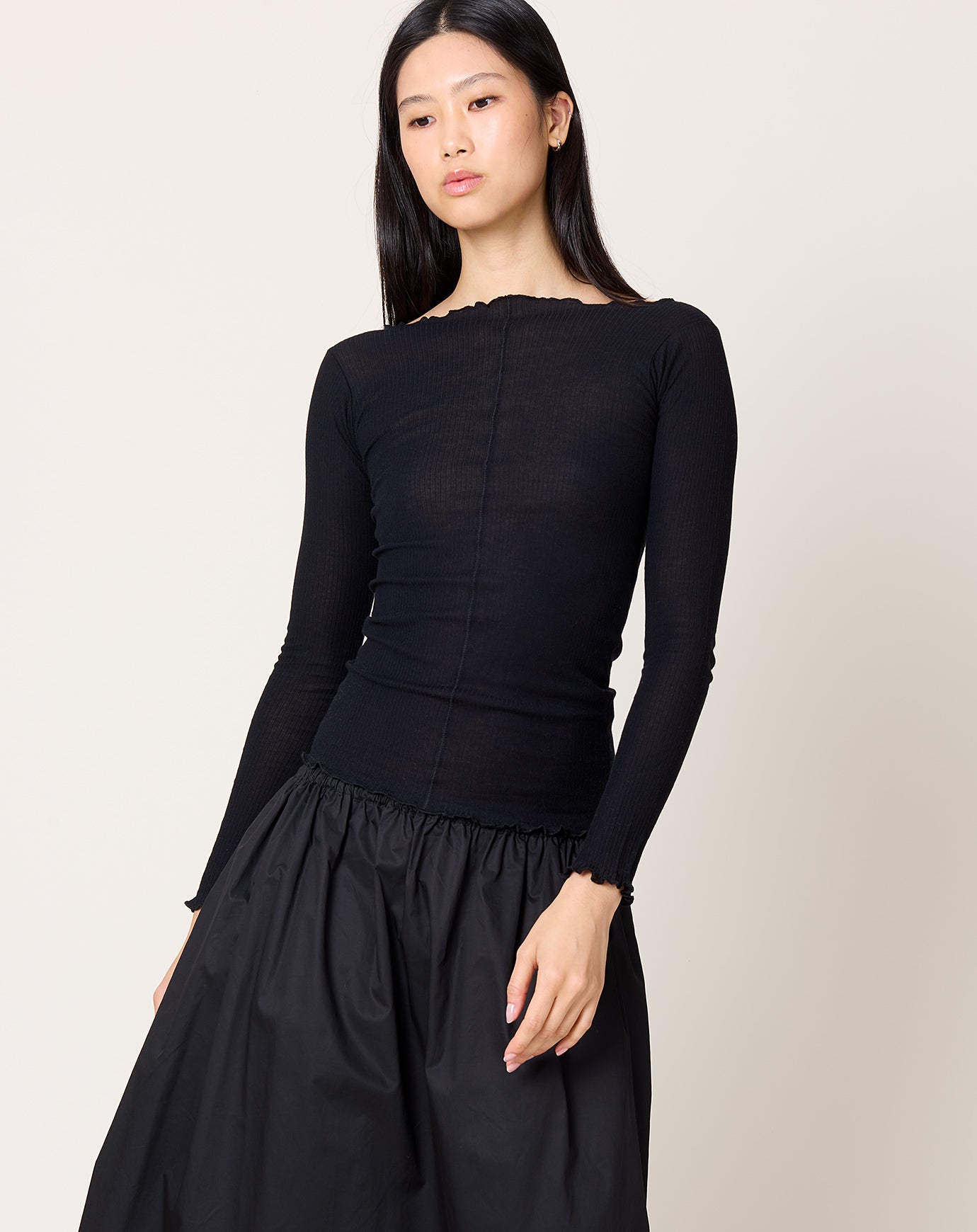 Baserange Pama Long Sleeve Tee in Black