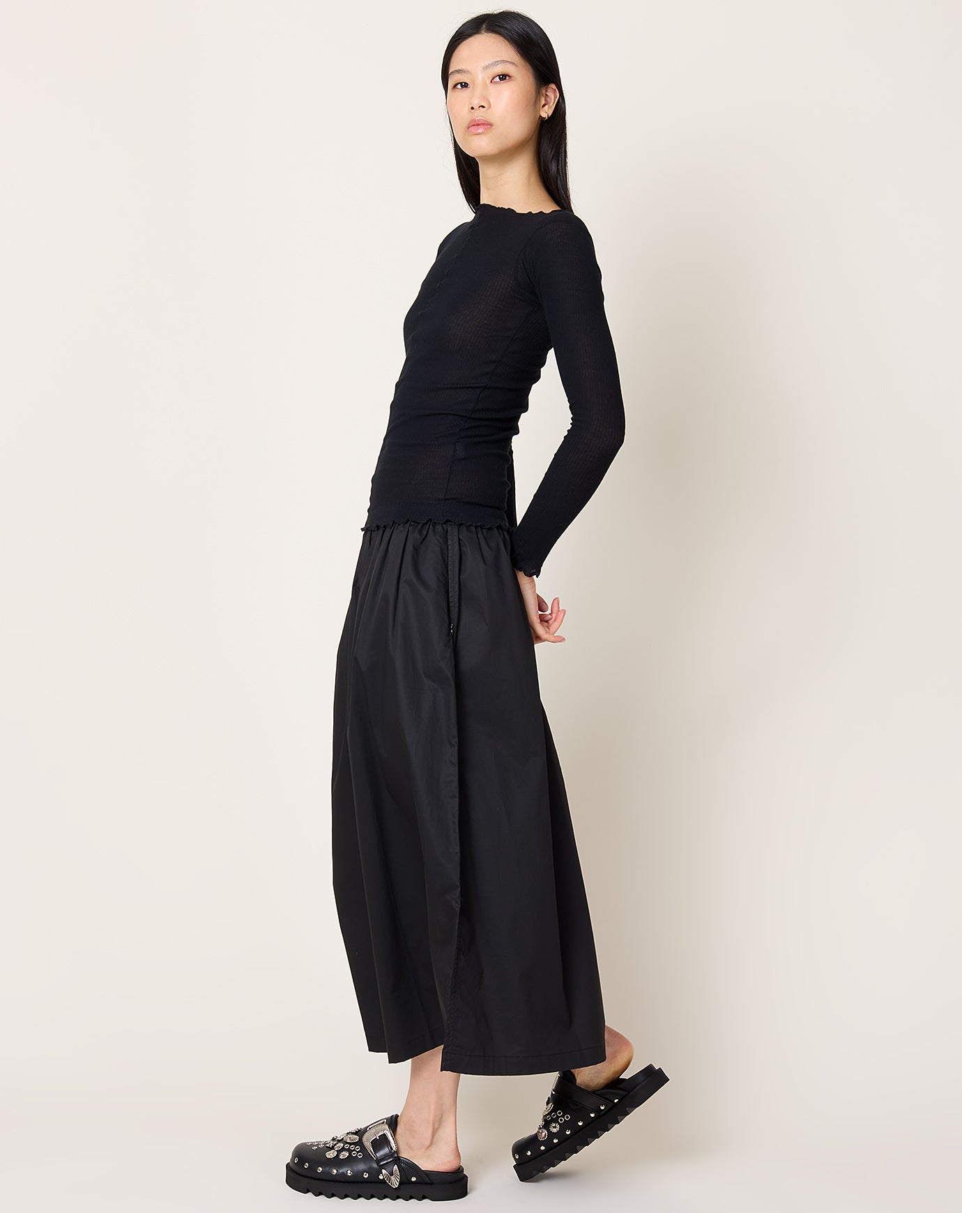 Baserange Pama Long Sleeve Tee in Black