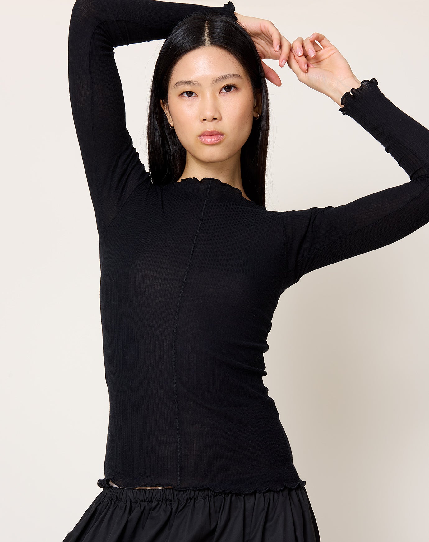 Baserange Pama Long Sleeve Tee in Black