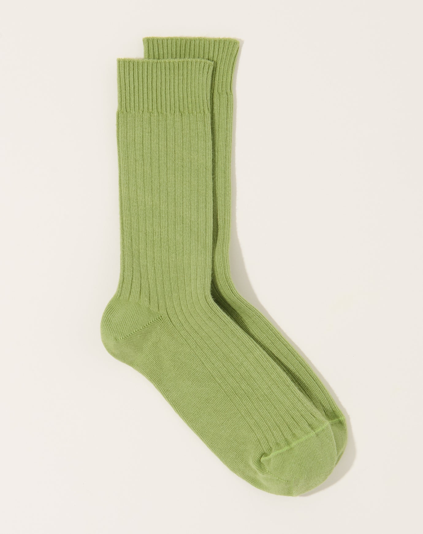 Baserange Rib Overankle Socks in Stroma Green