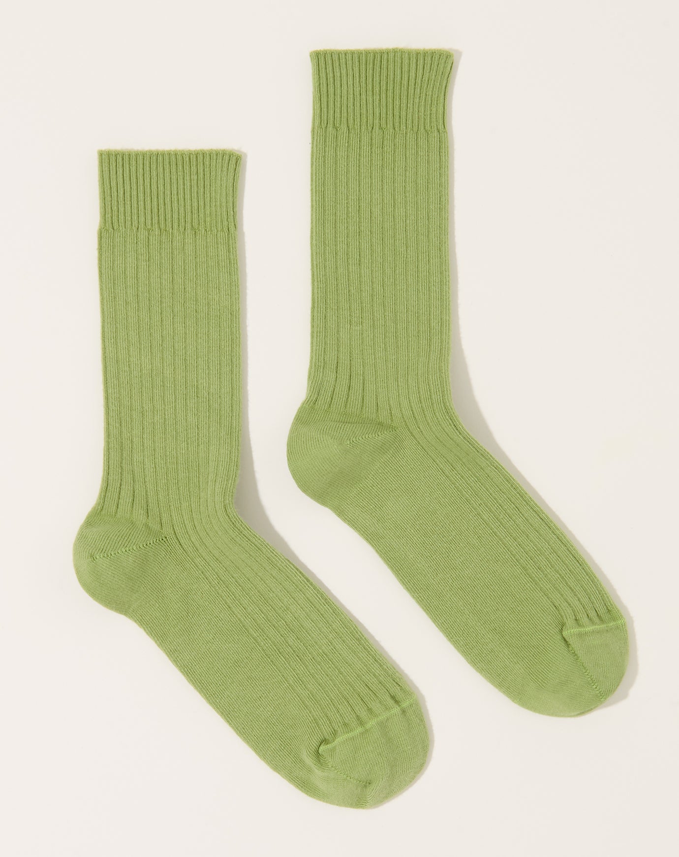 Baserange Rib Overankle Socks in Stroma Green