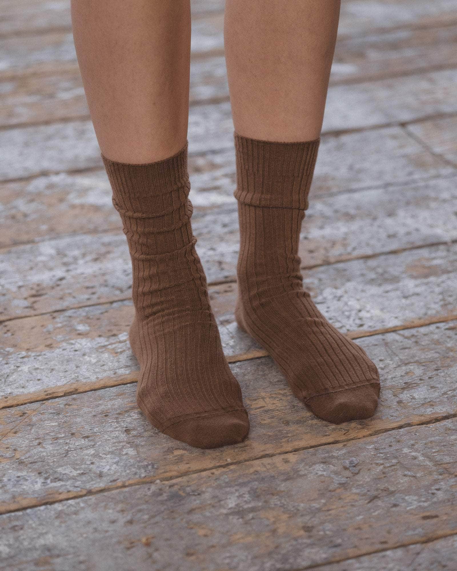 Baserange Rib Overankle Socks in Ocular