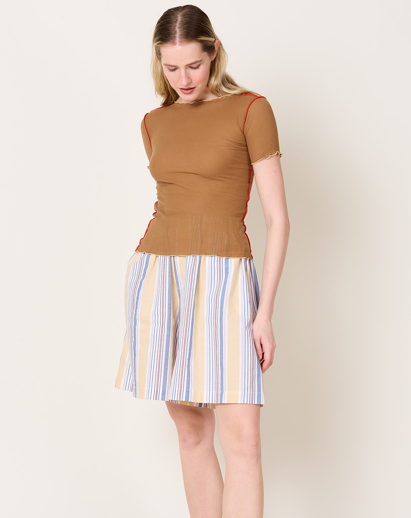 Baserange Vein Tee Shirt in Alamillo Brown