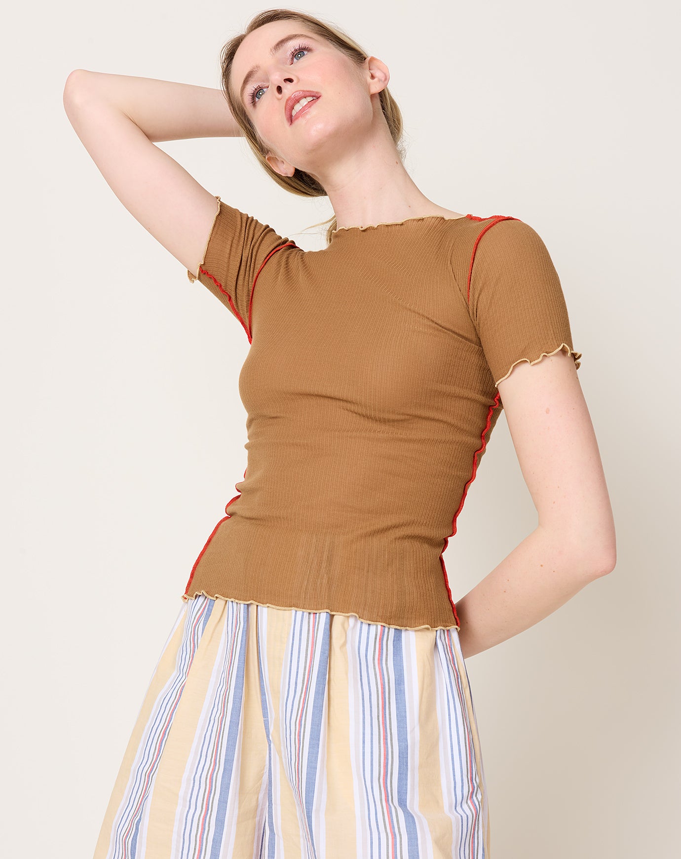 Baserange Vein Tee Shirt in Alamillo Brown