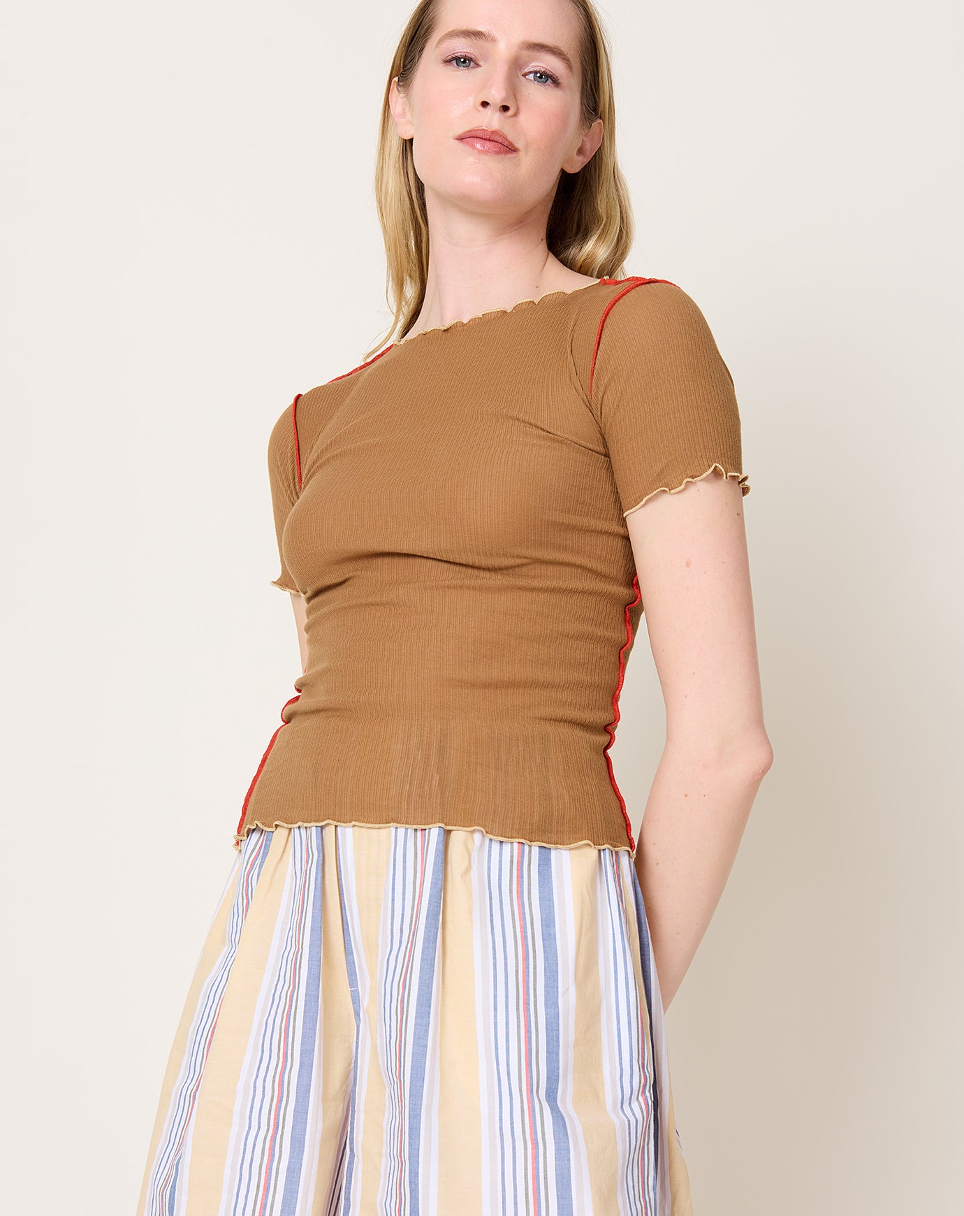 Baserange Vein Tee Shirt in Alamillo Brown