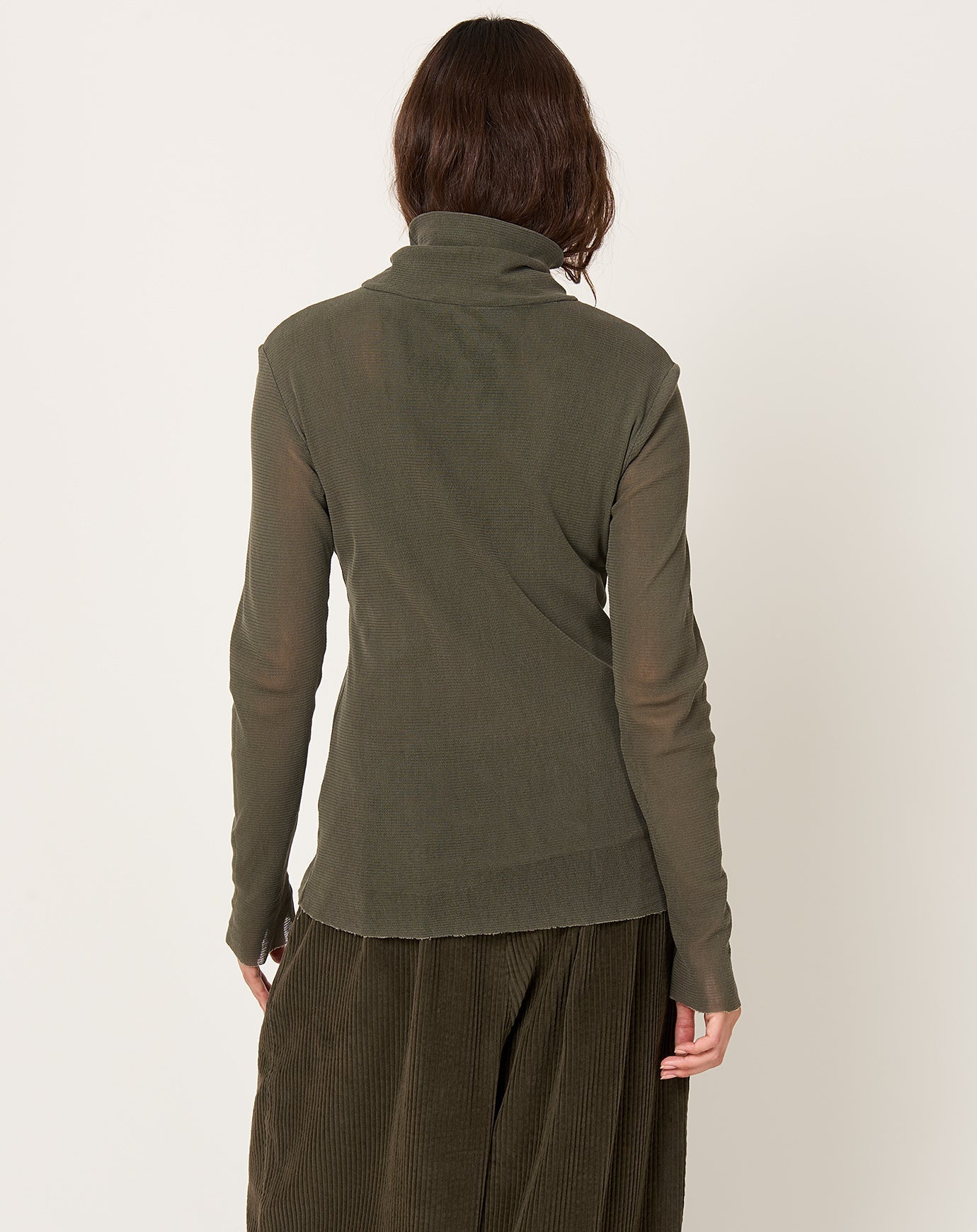 Black Crane Double Mesh Turtleneck in Slate