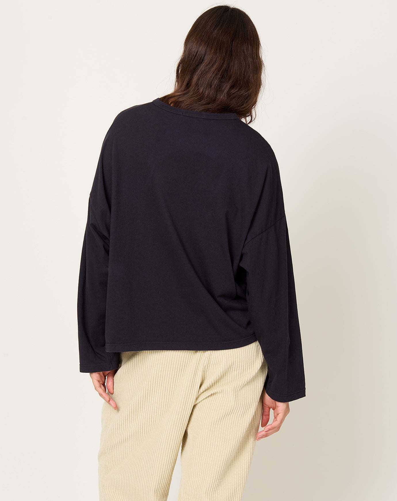 Black Crane Wide L/S Tee in Black