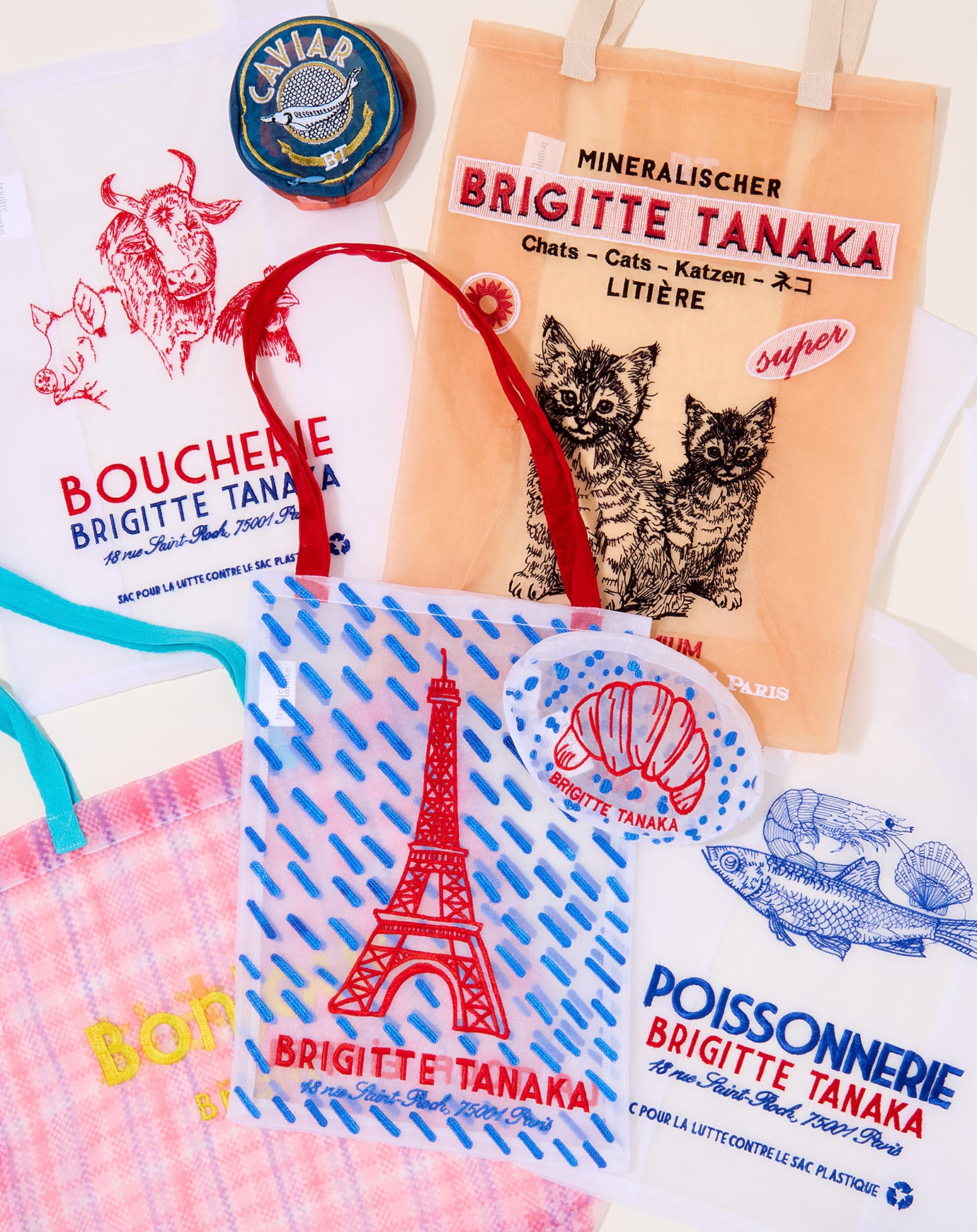 Brigitte Tanaka Organaza Eiffel Tower Tote Bag