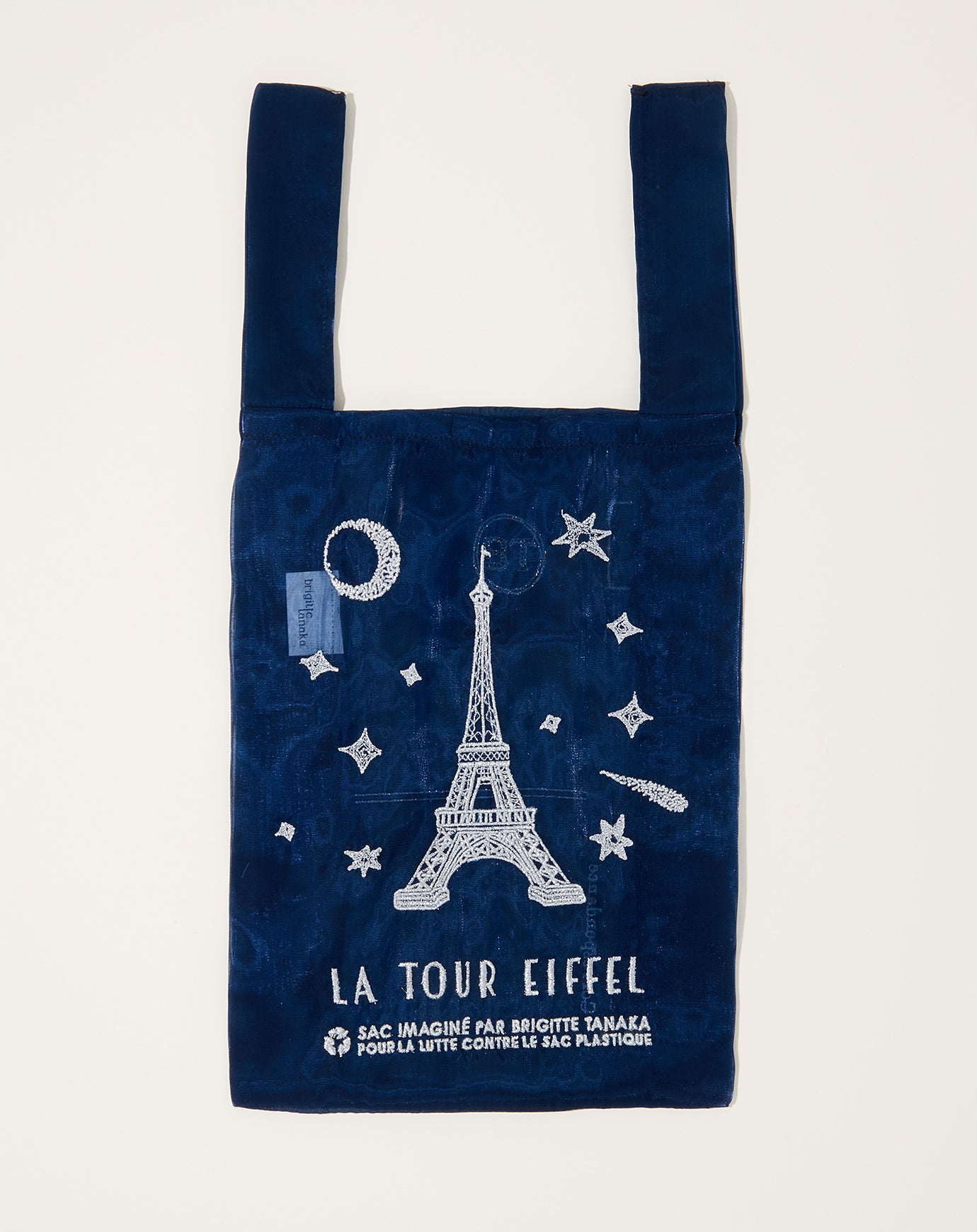 Brigitte Tanaka Organza Paris Tour Eiffel Tote in Blue Twinkle