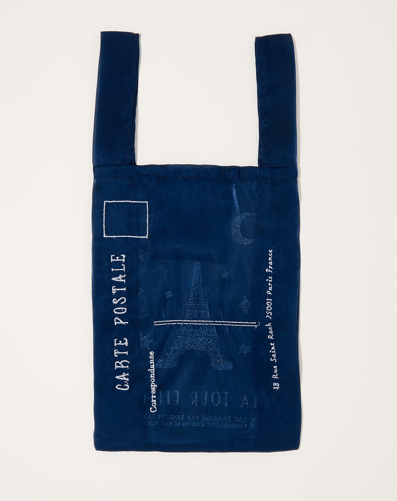 Brigitte Tanaka Organza Paris Tour Eiffel Tote in Blue Twinkle