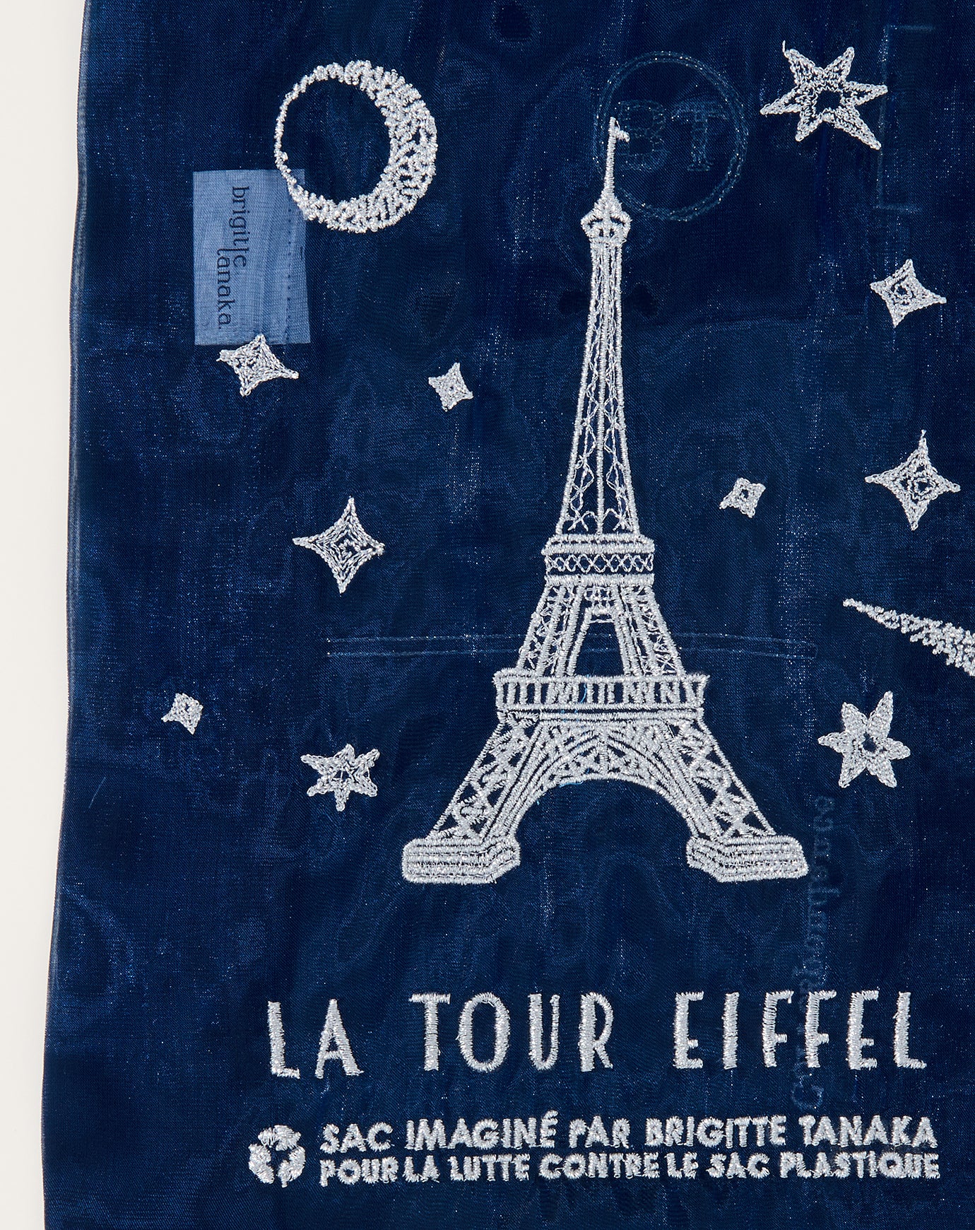 Brigitte Tanaka Organza Paris Tour Eiffel Tote in Blue Twinkle