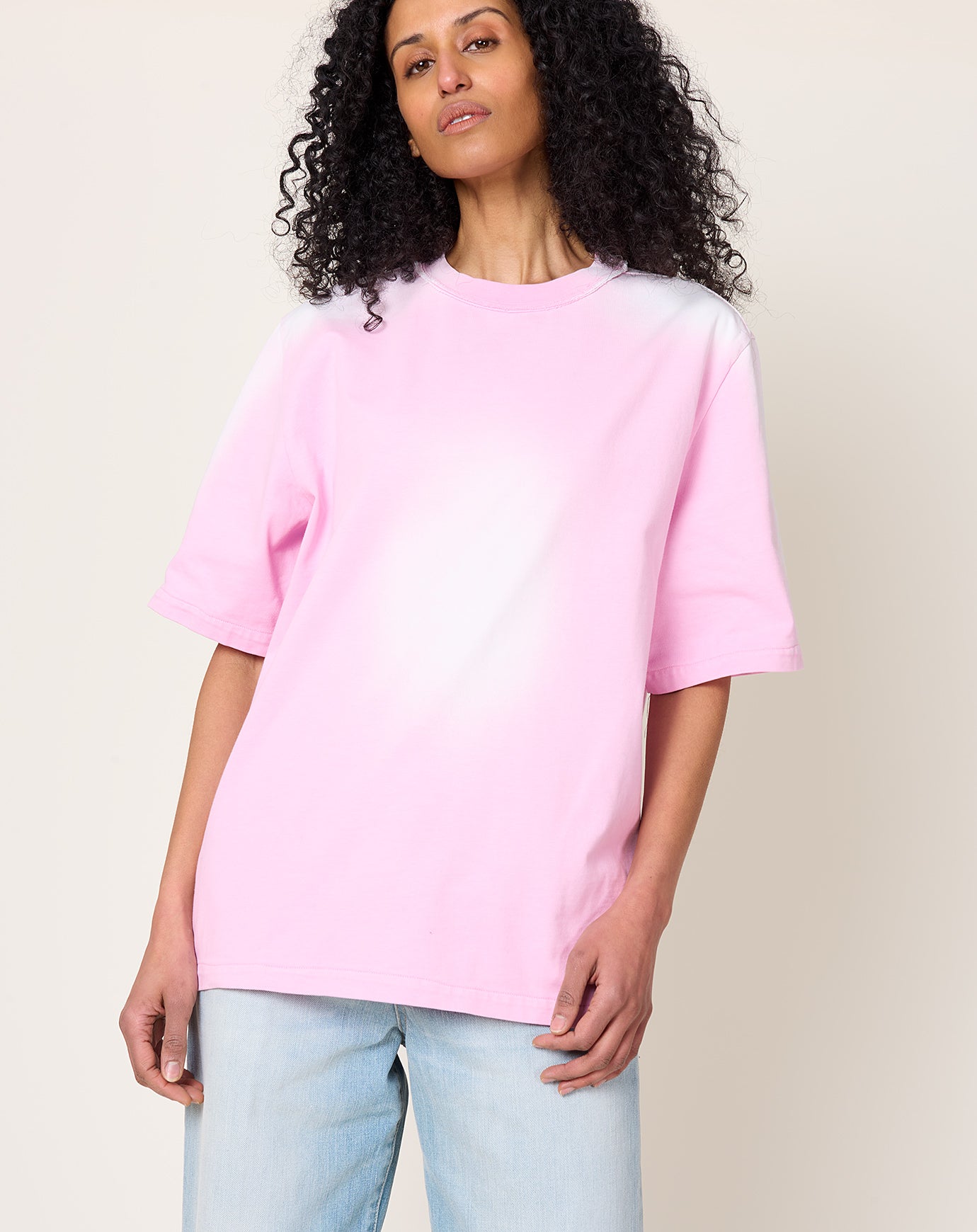 Camiel Fortgens Big Tee in Pink Sunfaded Jersey