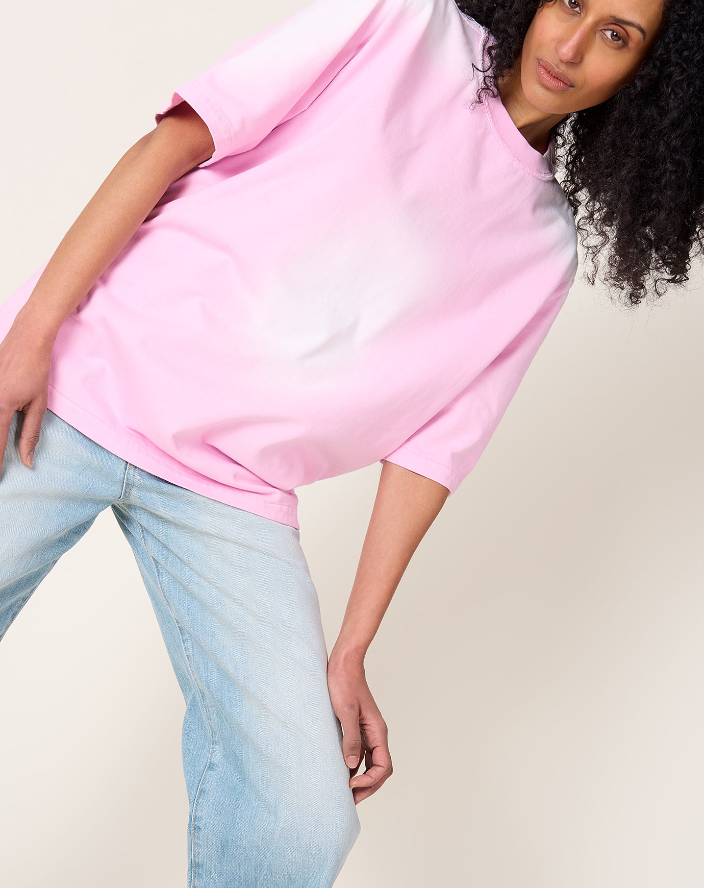 Camiel Fortgens Big Tee in Pink Sunfaded Jersey