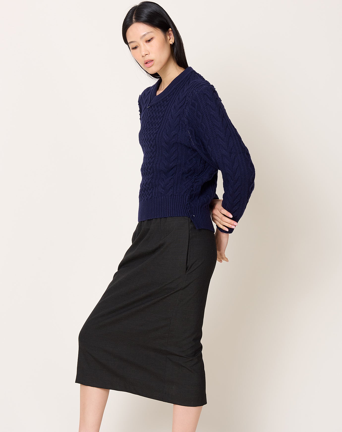 Camiel Fortgens Frankenstein Cable Knit in Navy