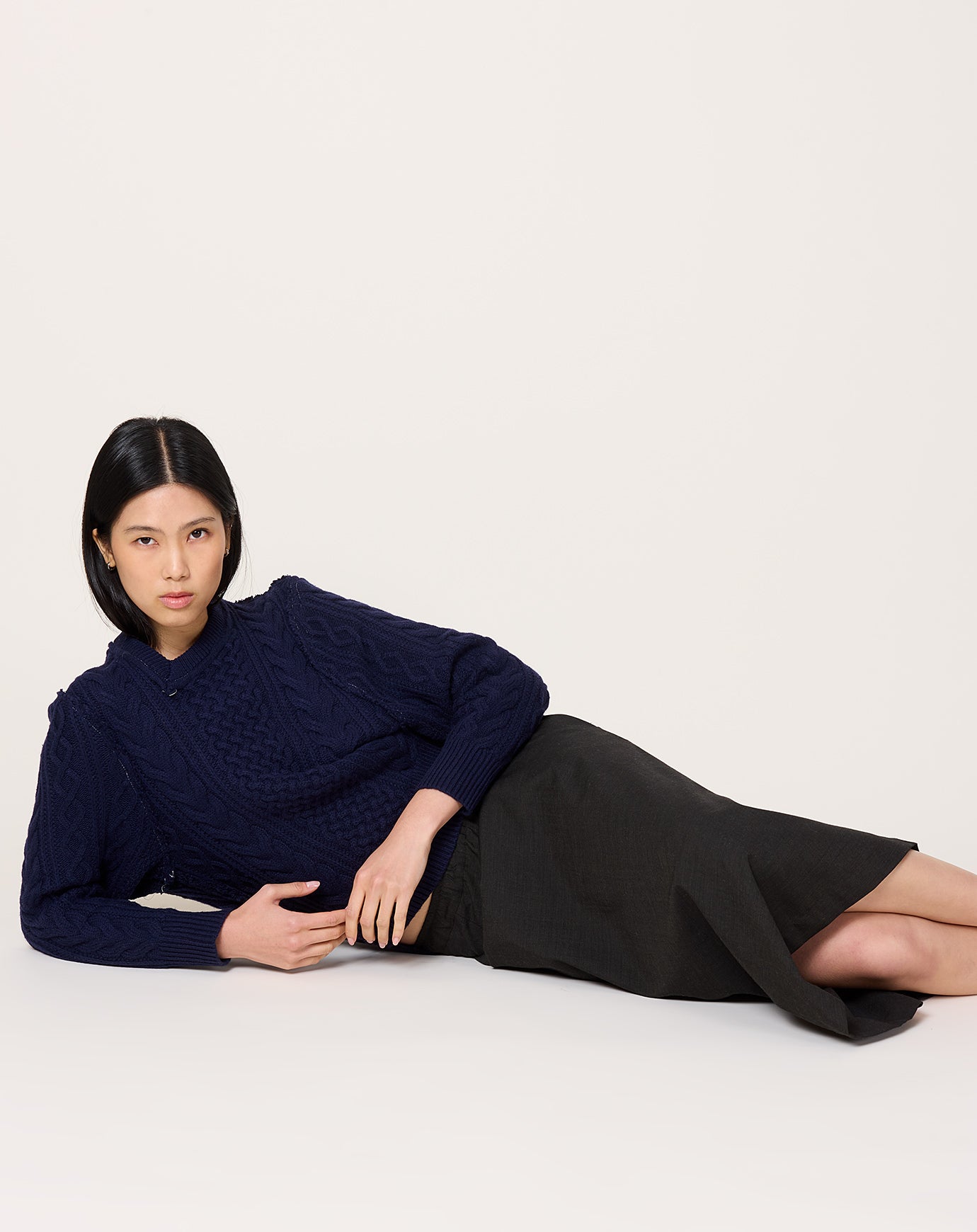 Camiel Fortgens Frankenstein Cable Knit in Navy