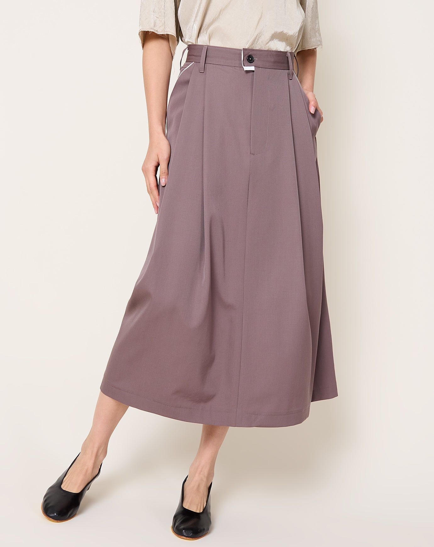 Camiel Fortgens Suit Pants Skirt in Taupe