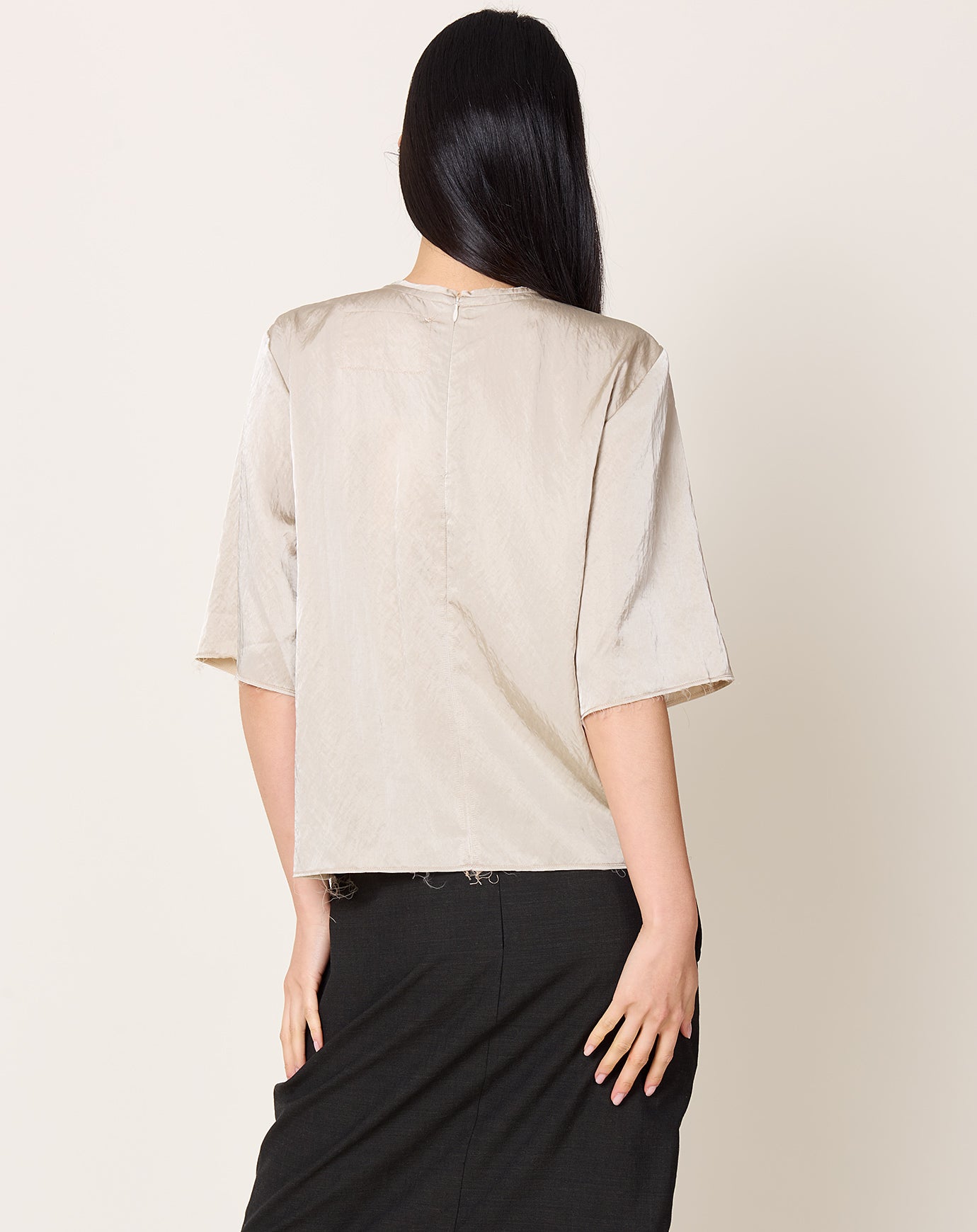 Camiel Fortgens Tailored Tee Top in Champagne