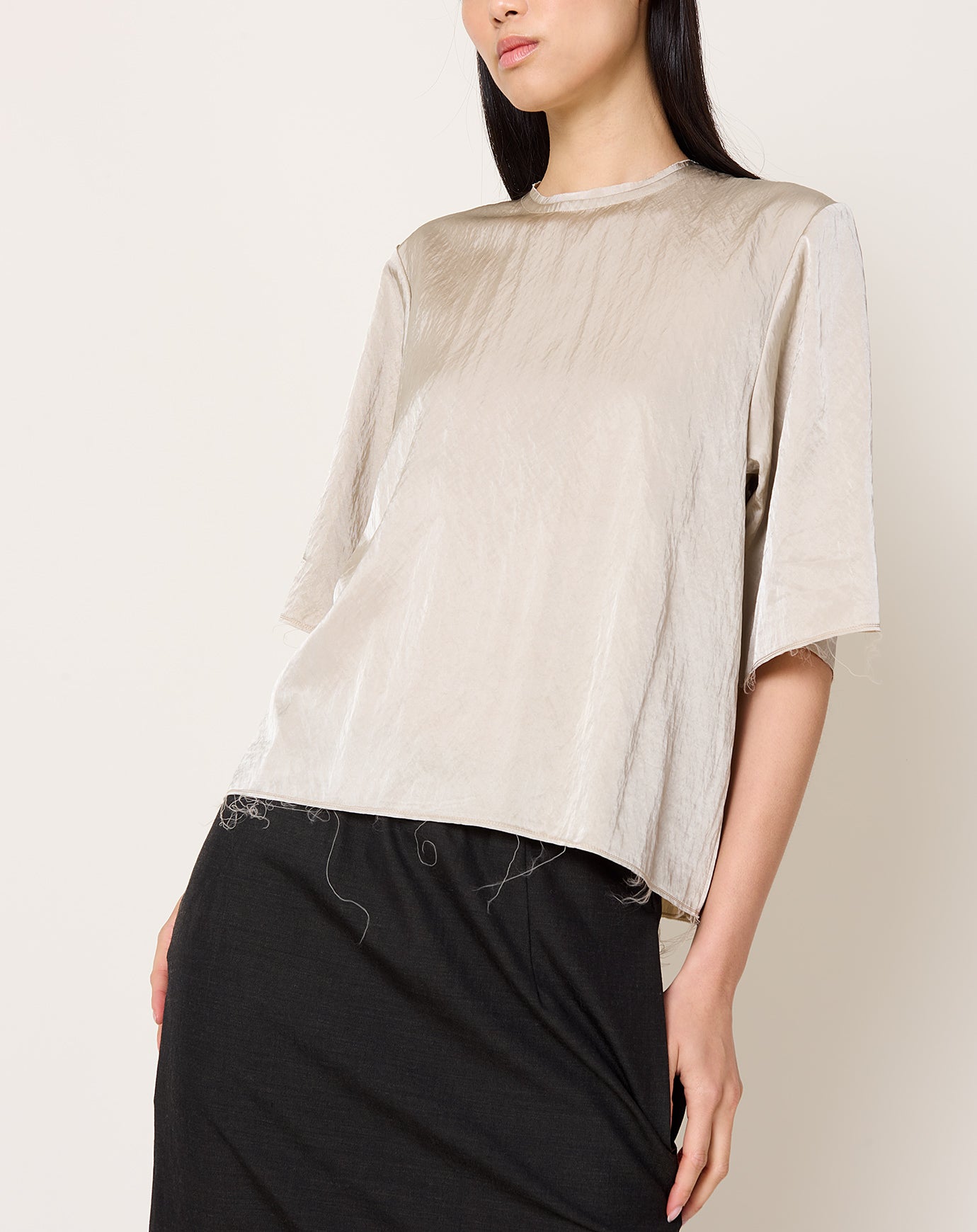 Camiel Fortgens Tailored Tee Top in Champagne