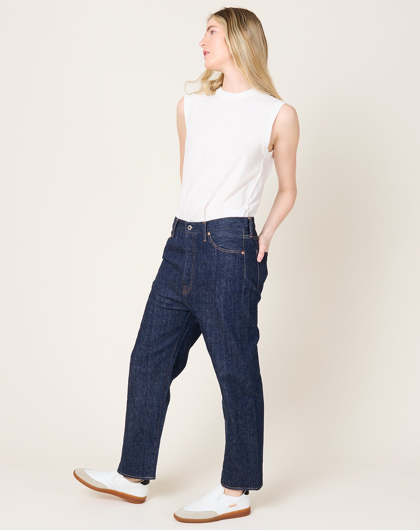 Chimala Selvedge Denim Wide Taper Cut in Rinse