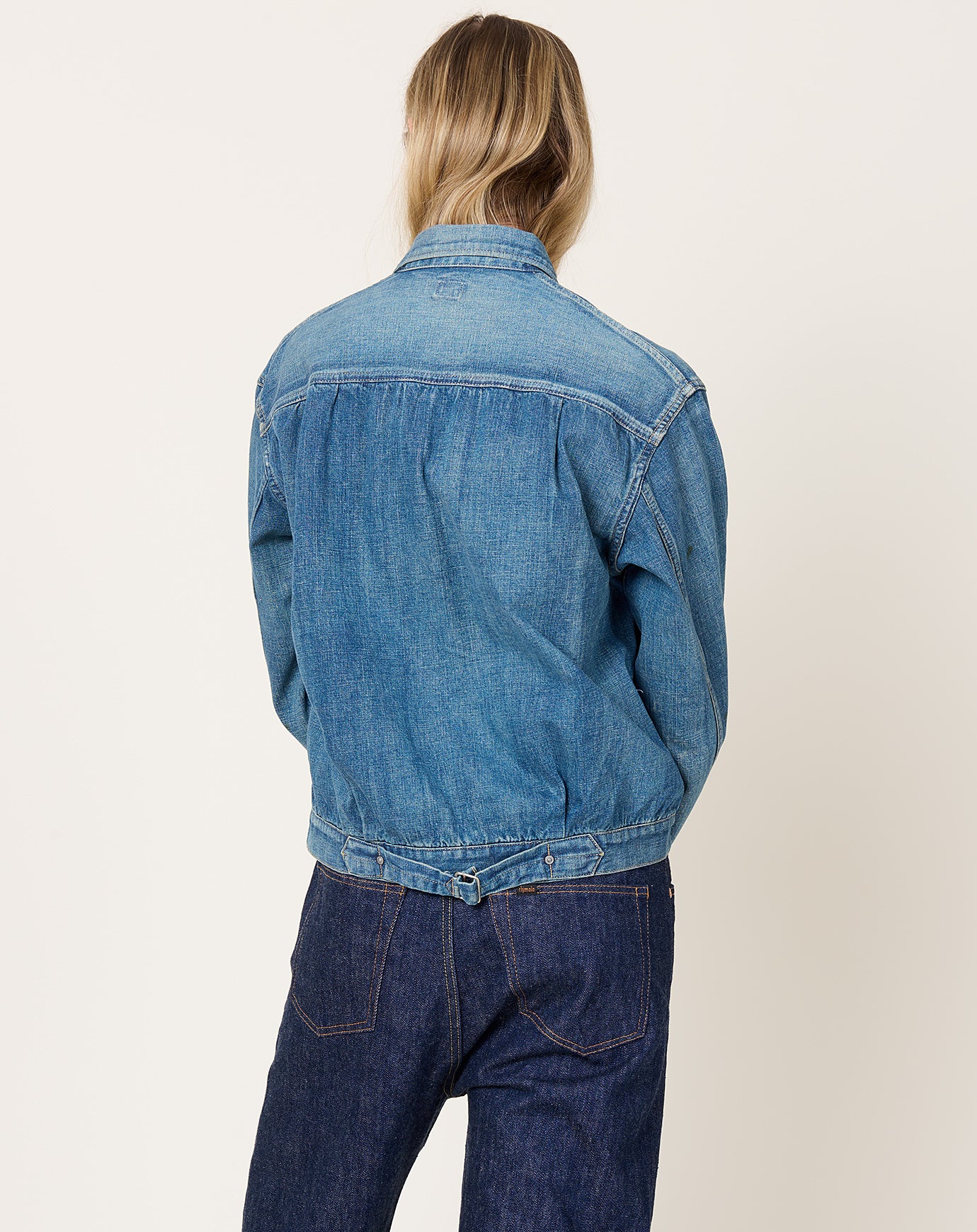 Chimala Selvedge Nep Denim Short Jacket in Light Distress