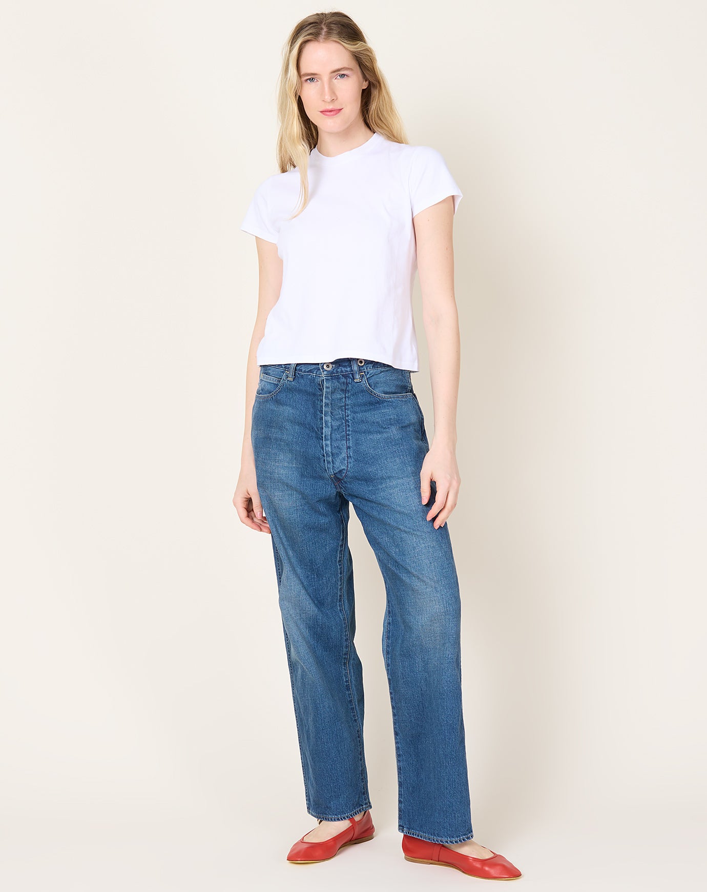 Chimala Adjustable Waist Denim Pants in Medium Wash