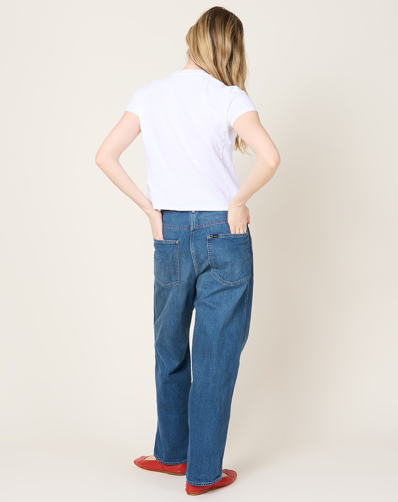 Chimala Adjustable Waist Denim Pants in Medium Wash