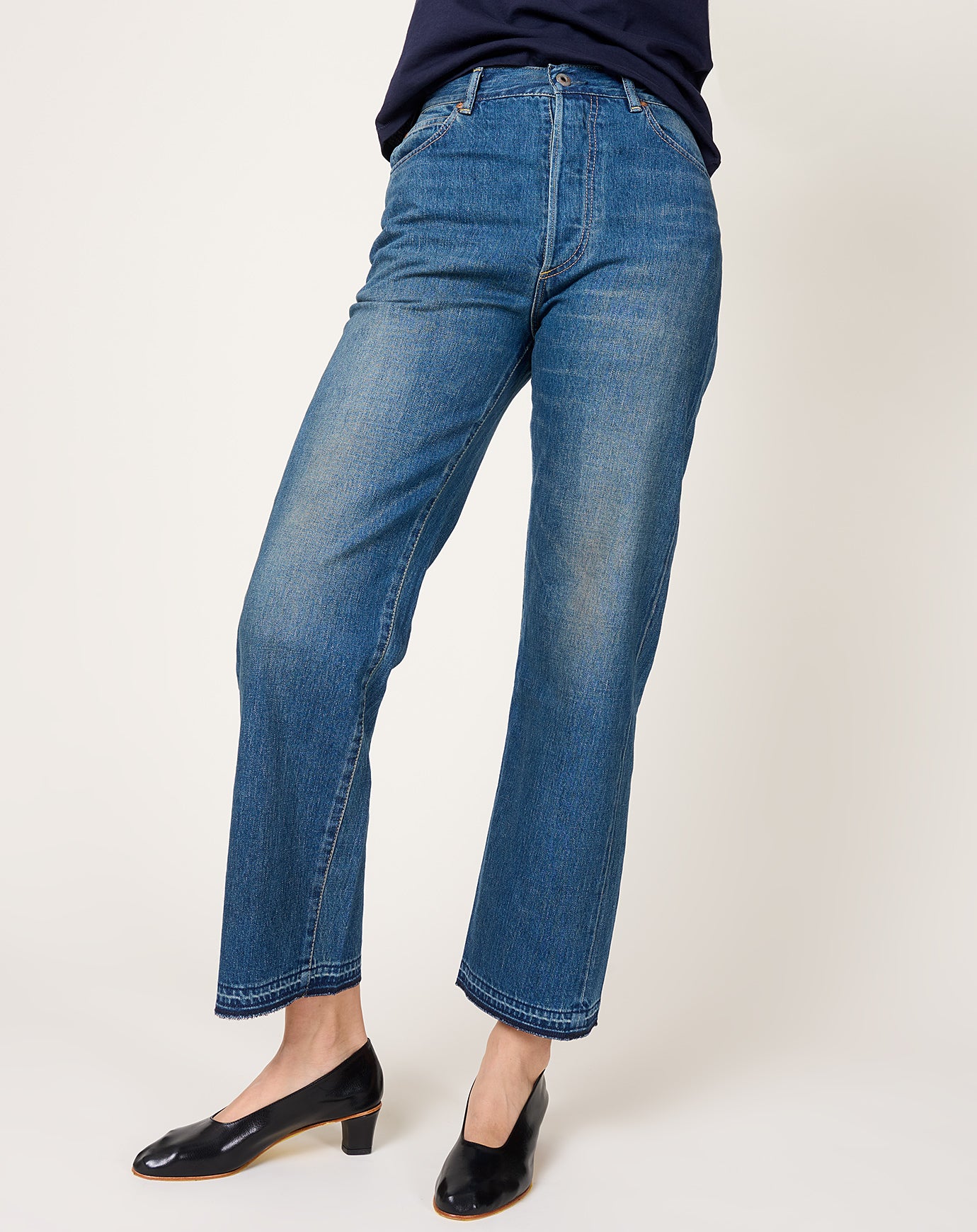 Chimala Selvedge Denim Monroe Cut in Dark Distress