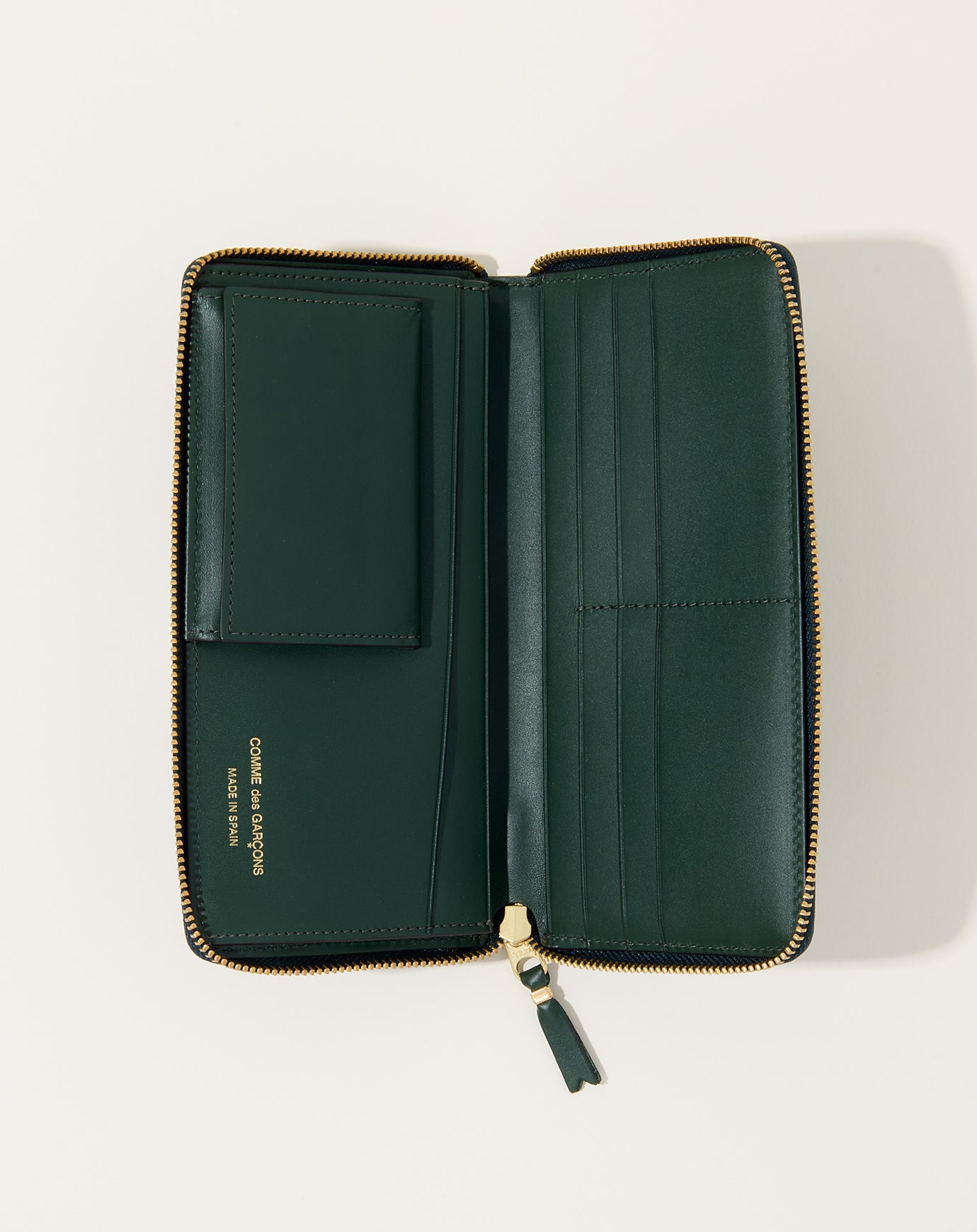 Comme des Garçons  Leather Wallet Classic Line in Bottle Green