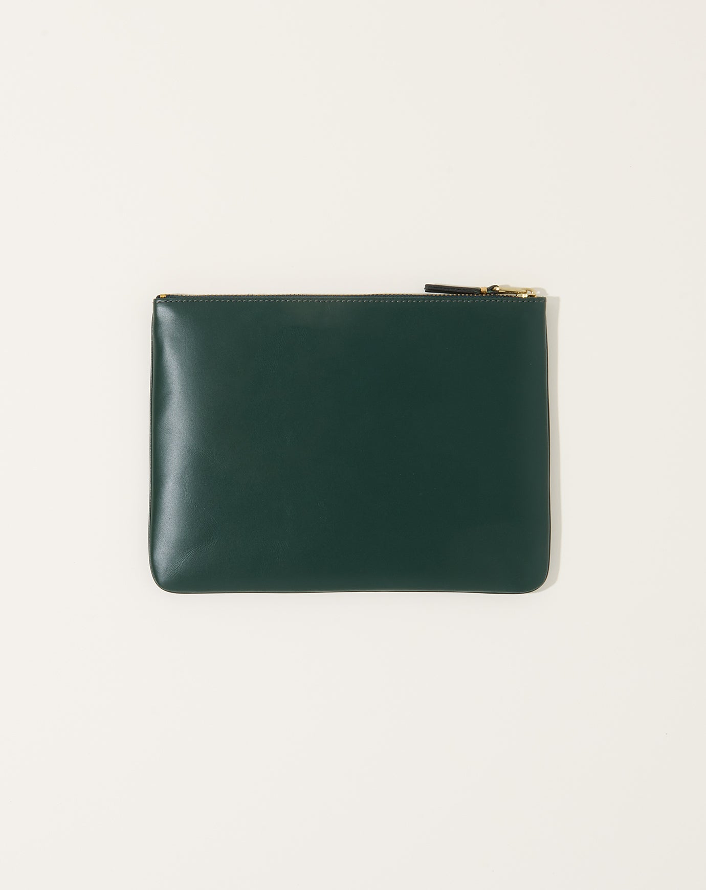 Comme des Garçons  Classic Leather Zip Pouch in Bottle Green