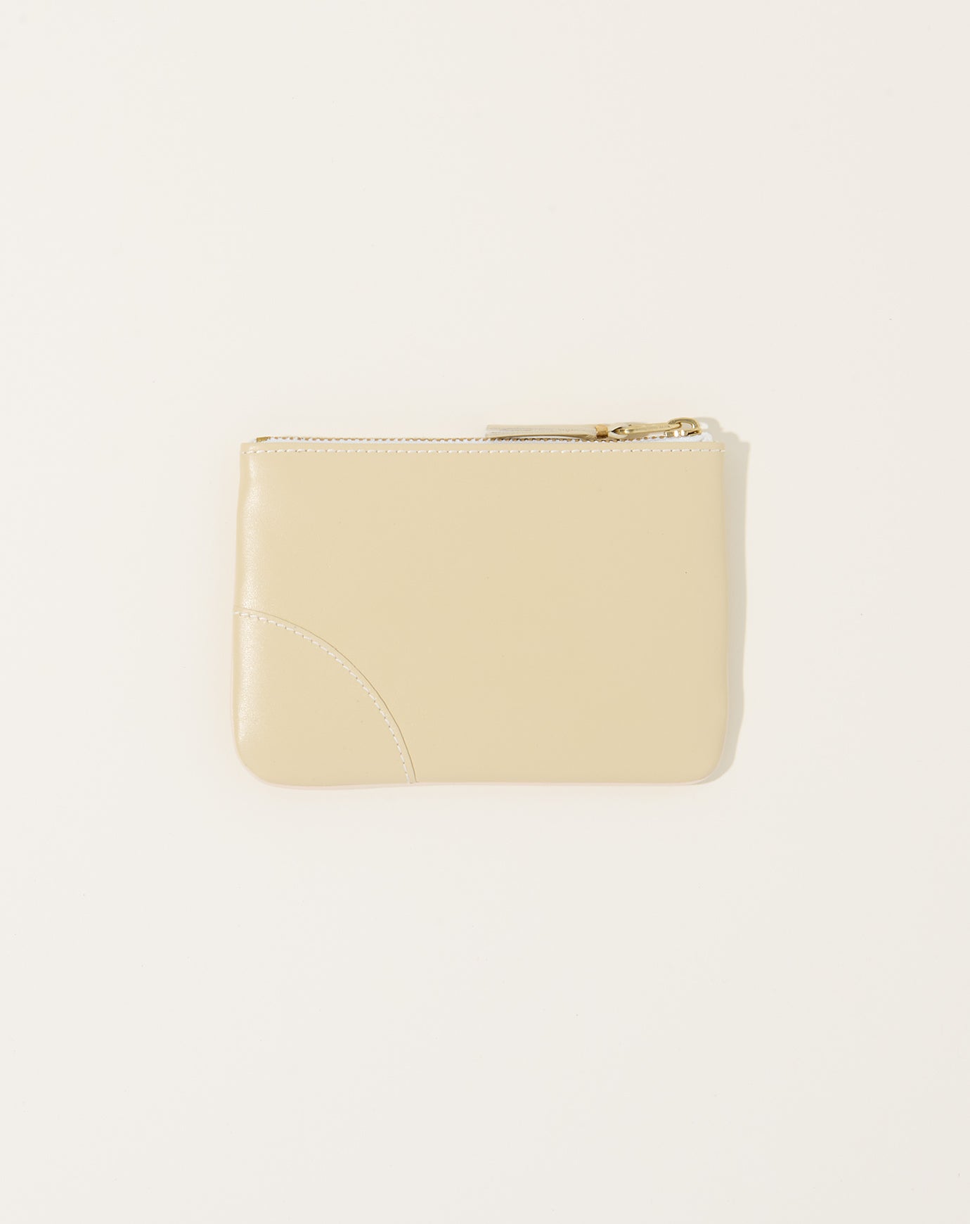 Comme des Garçons  Classic Leather Zip Pouch in Off White