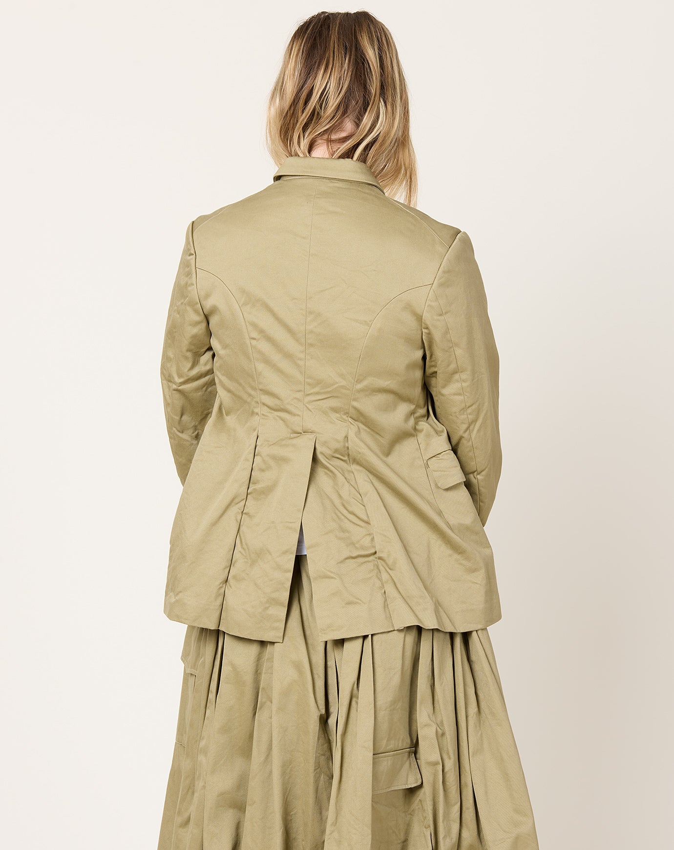 Comme des Garçons Comme des Garçons Curved Front Jacket in Khaki