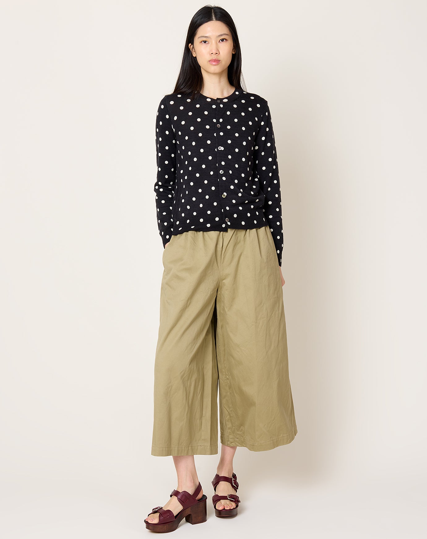 Comme des Garçons Comme des Garçons Polka Dot Cardigan in Black