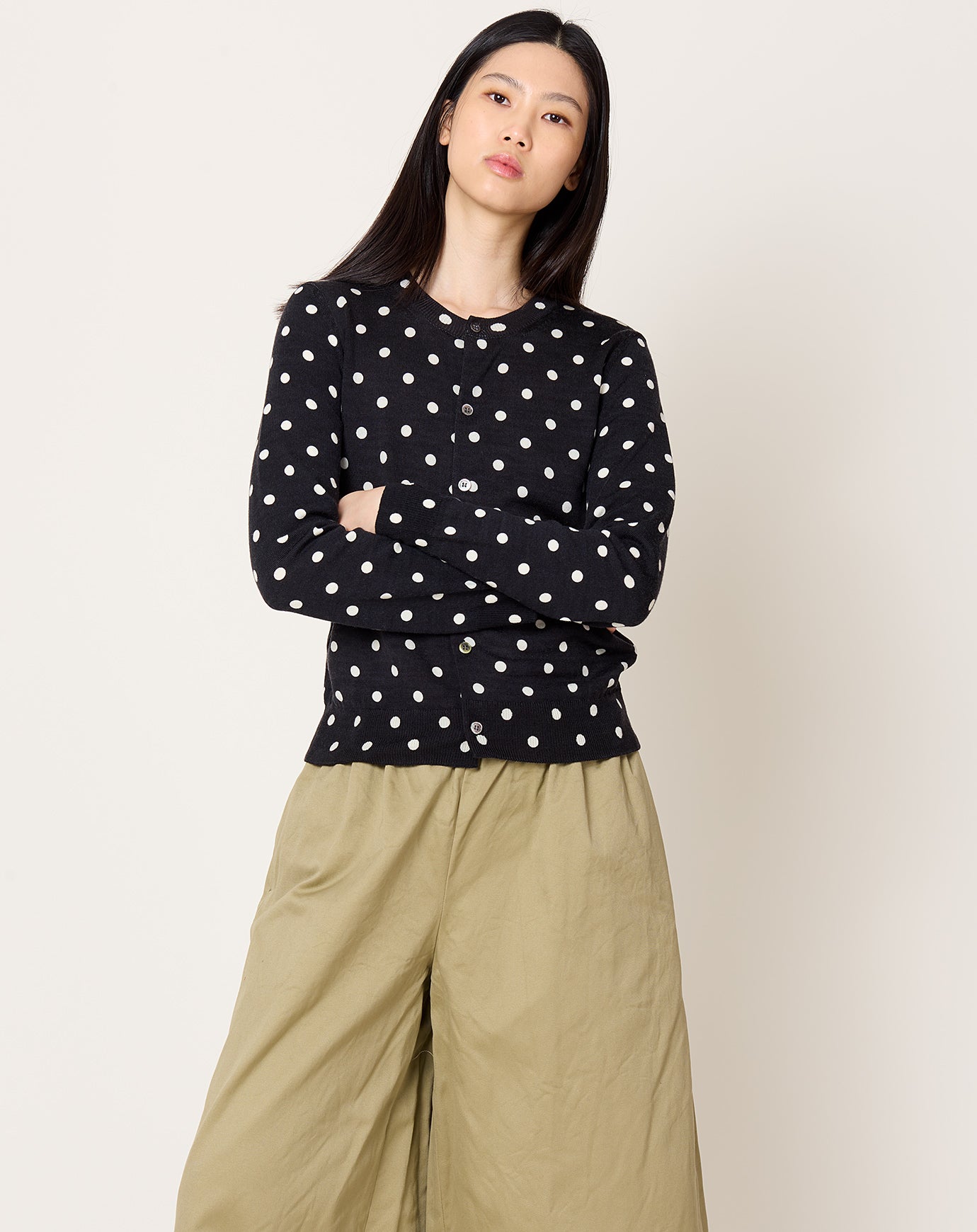 Comme des Garçons Comme des Garçons Polka Dot Cardigan in Black