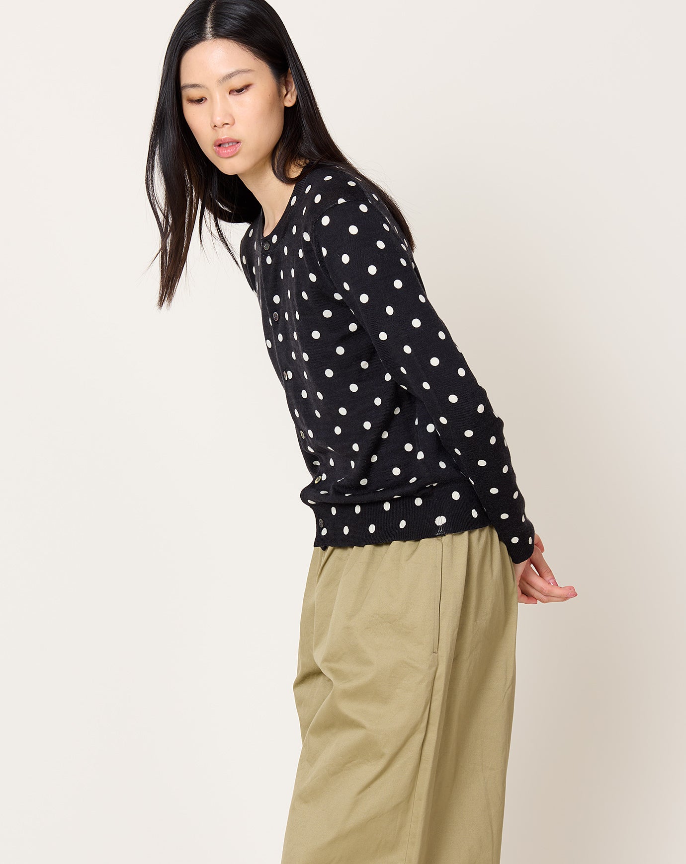 Comme des Garçons Comme des Garçons Polka Dot Cardigan in Black